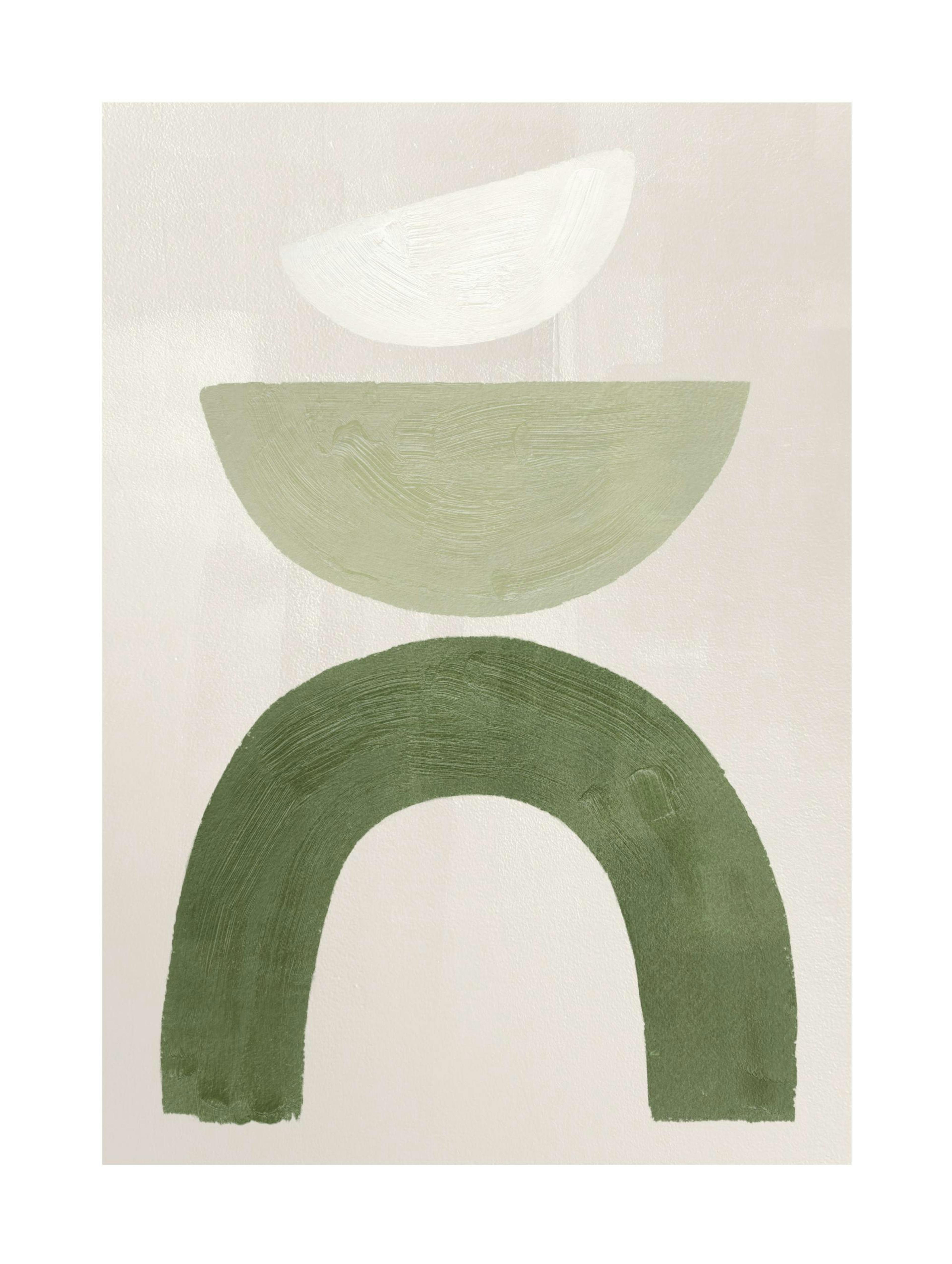 Green Graphic Shapes No1 Poster 0