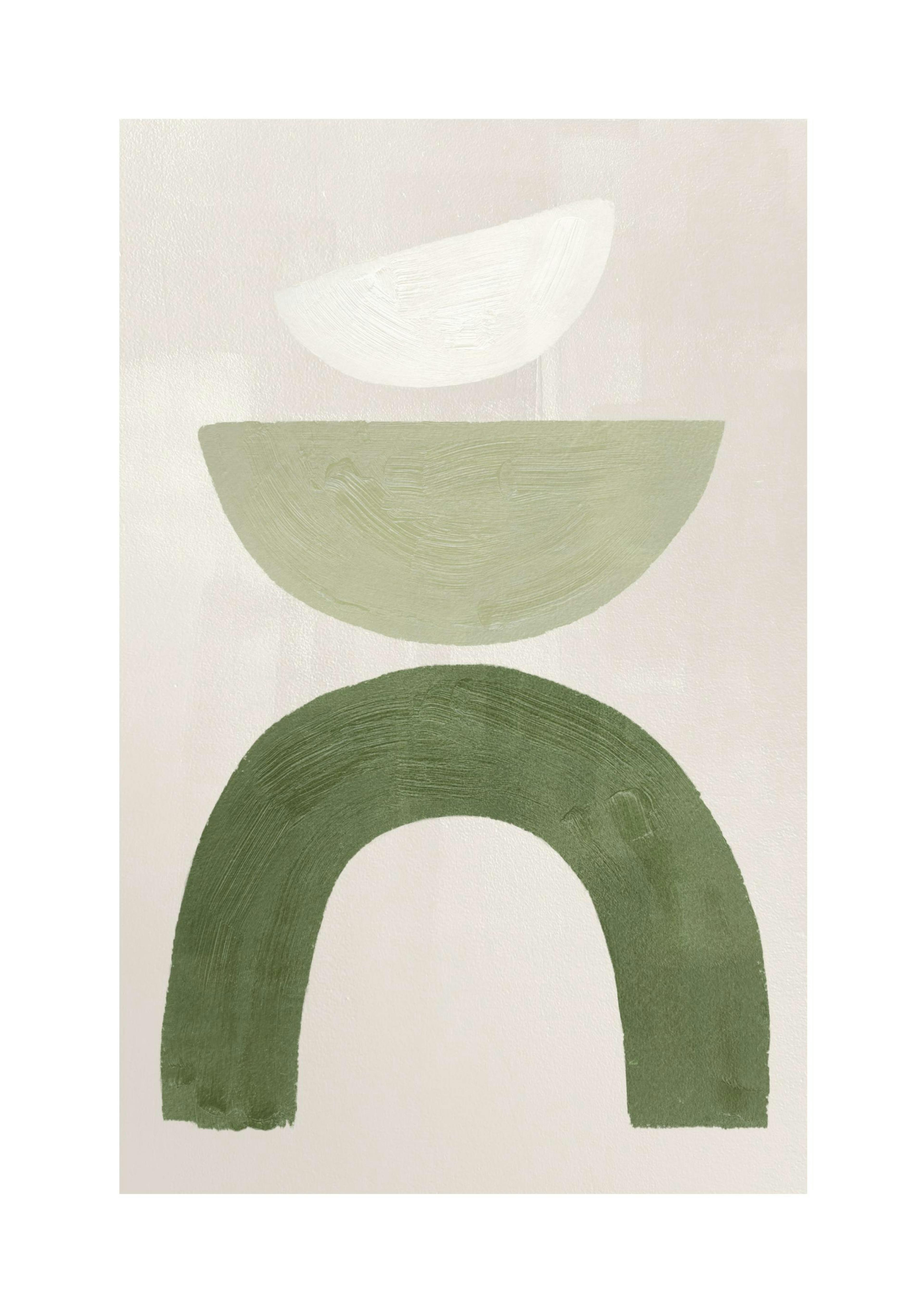 Green Graphic Shapes No1 Affiche 0