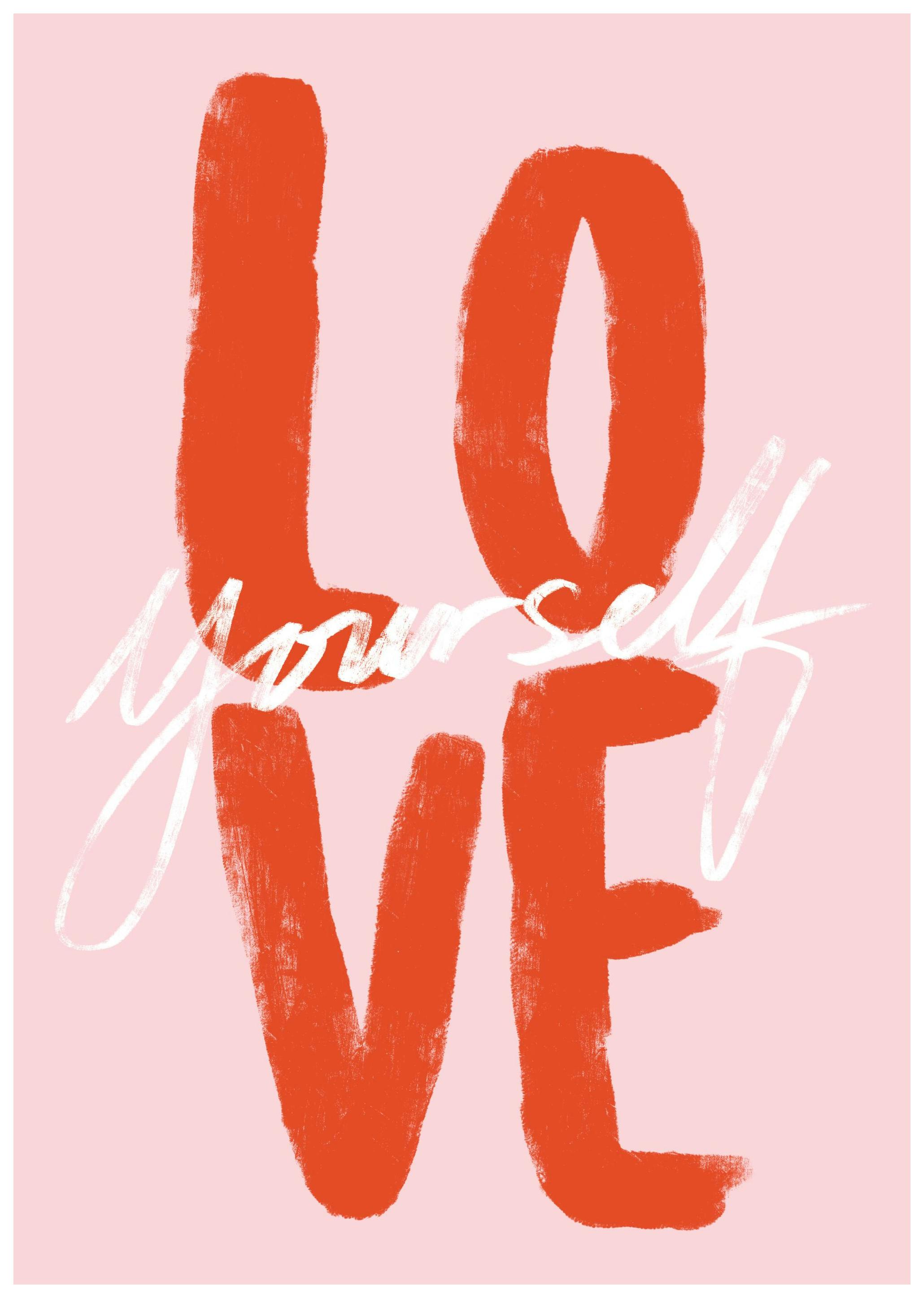 Ama te stesso poster rosa (21x30 cm) - Poster Store