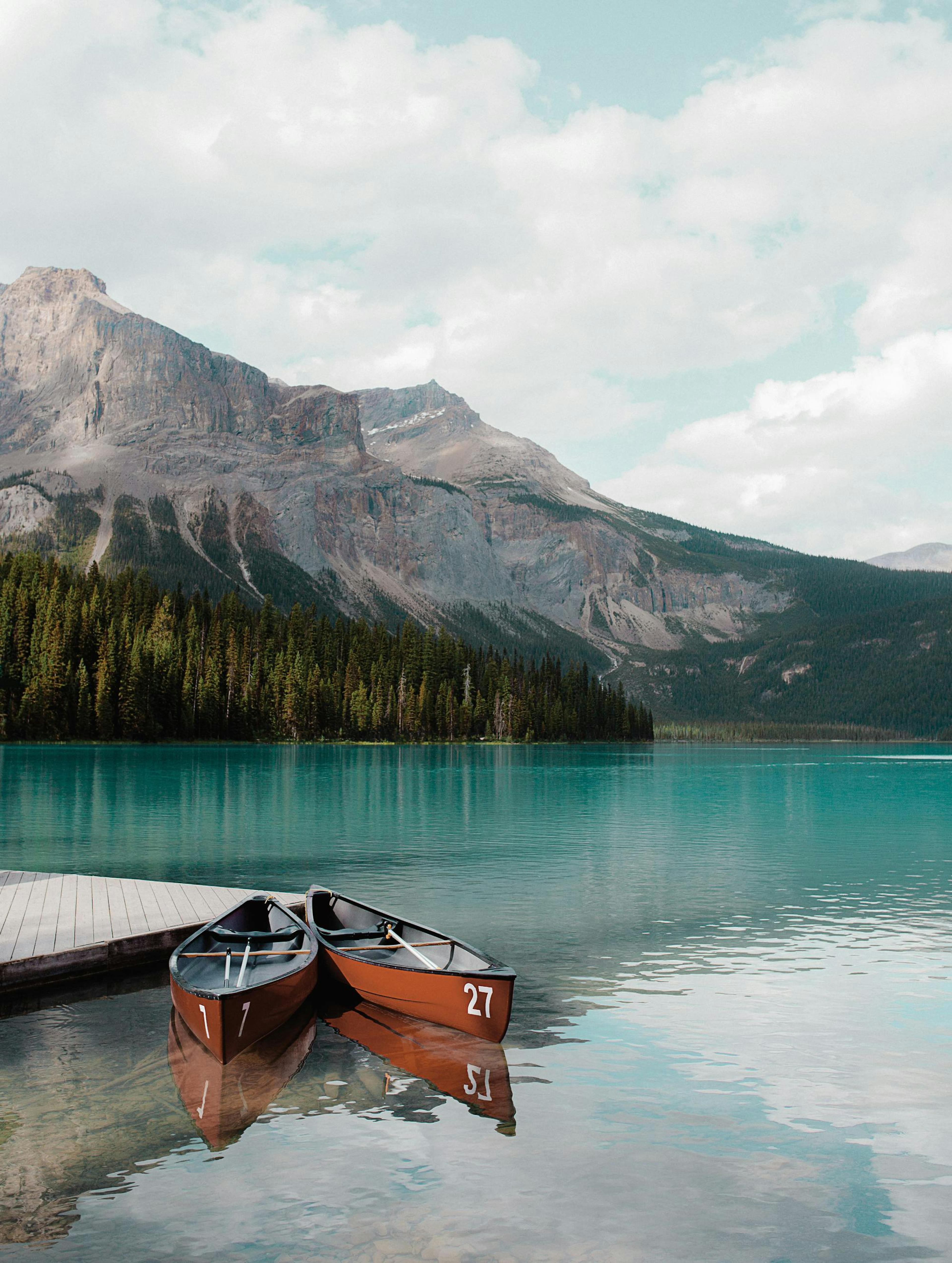 Boats on Lake Louise Poster thumbnail