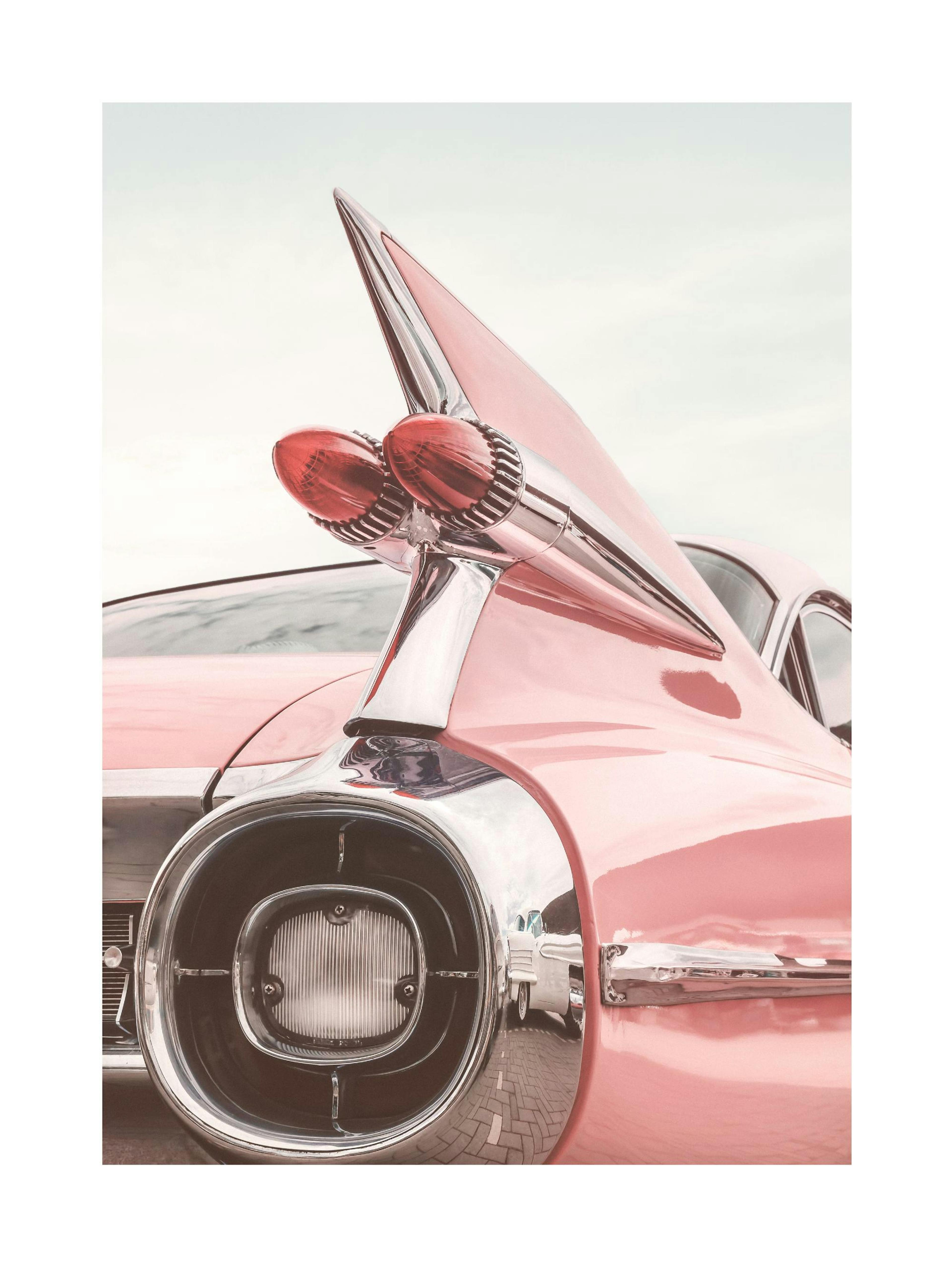 Voiture rose rétro Poster thumbnail