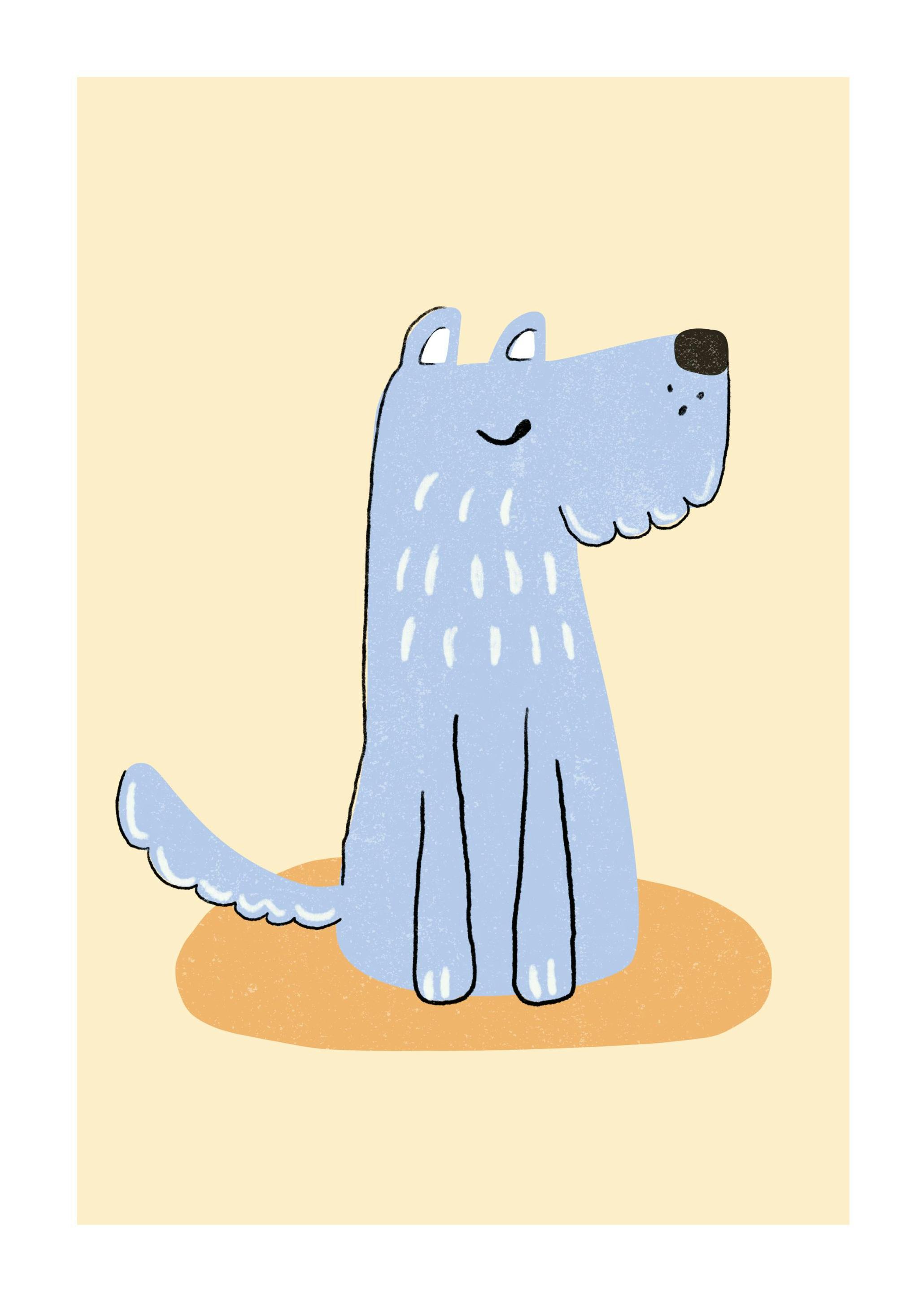 Blauwe Hond Poster (21x30 cm) - Poster Store