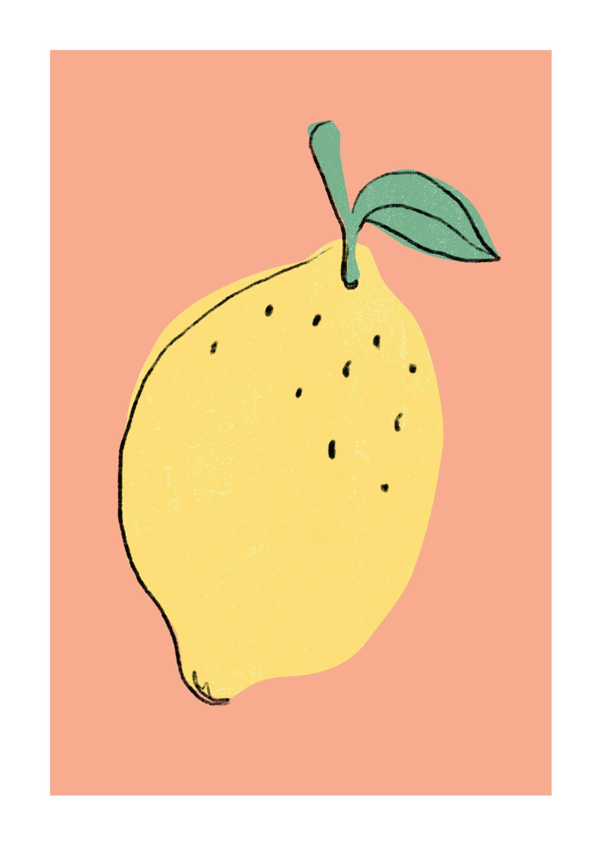 Illustration de citron Poster (30x40 cm) - Poster Store