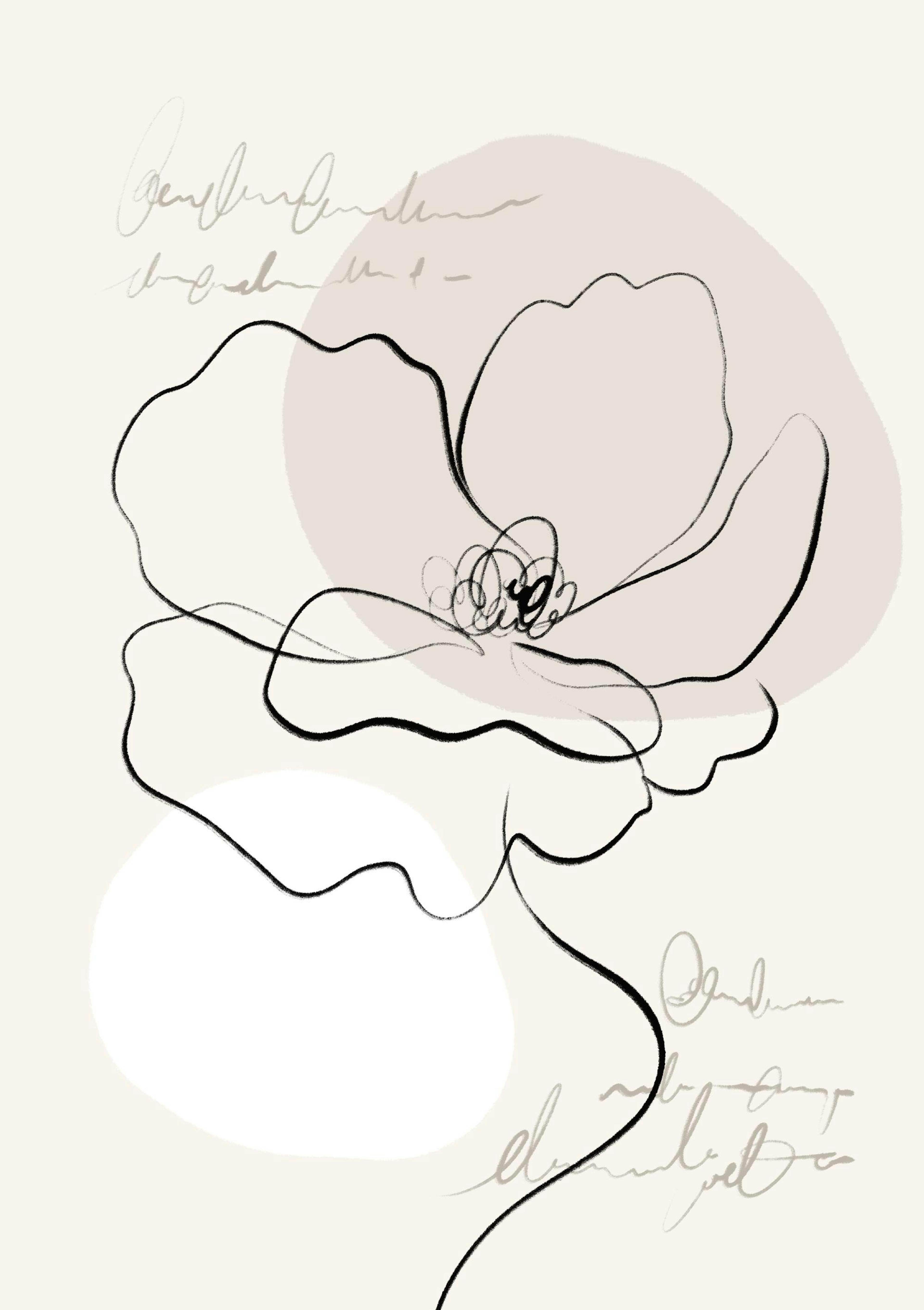 Strichzeichnungen Blume No1 Poster thumbnail