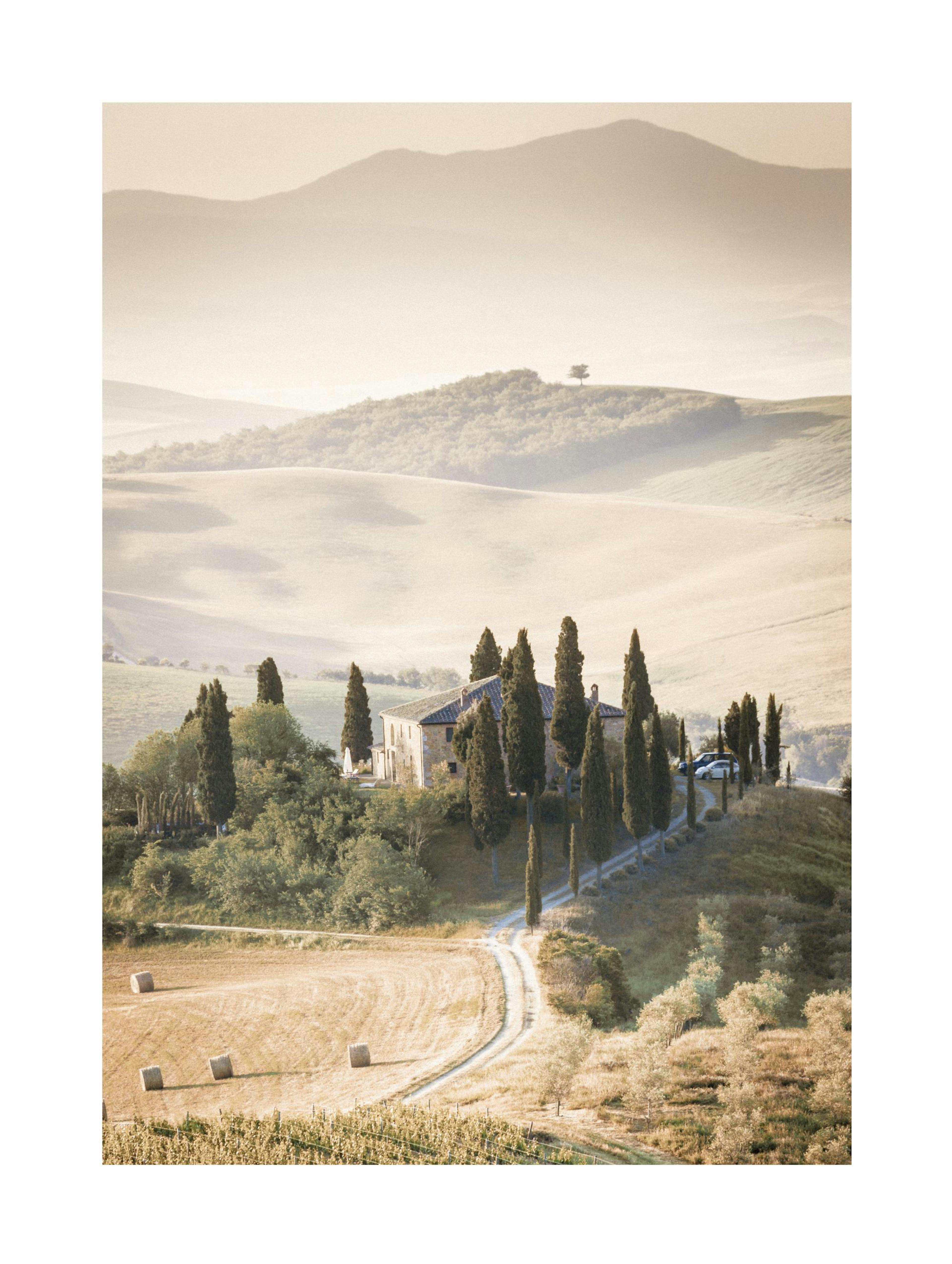 Toscane heuvels landschap poster 0