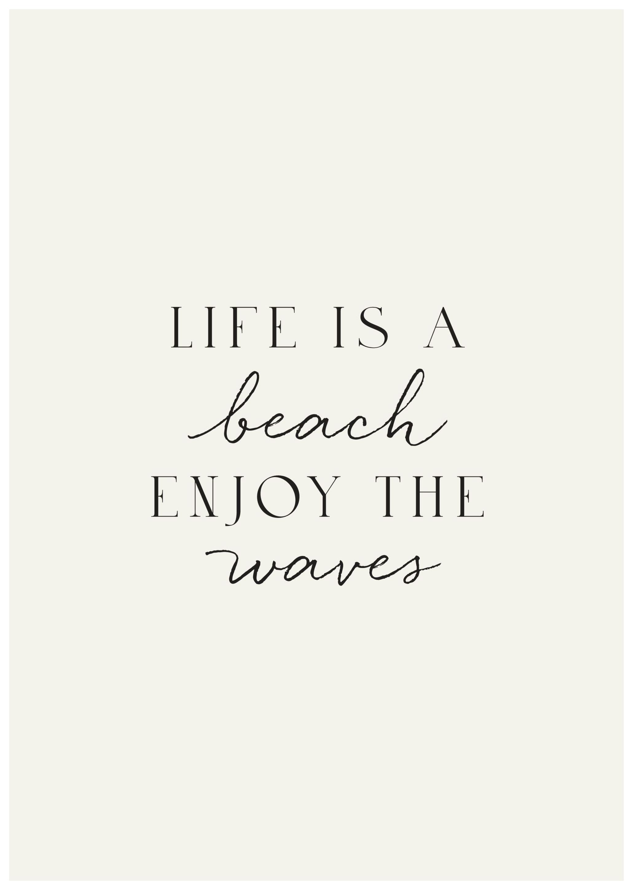 Het leven is een strandposter (30x40 cm) - Poster Store