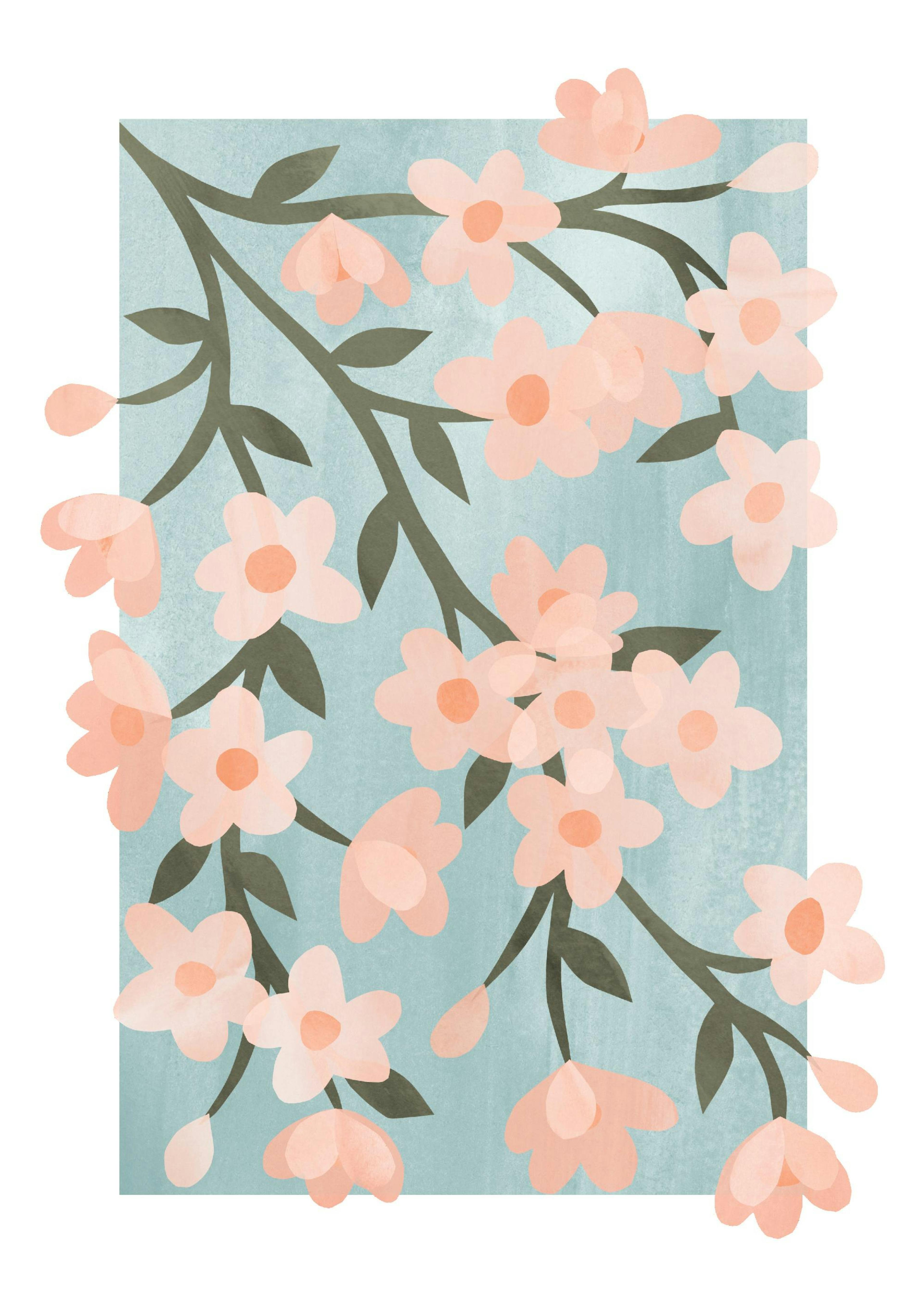 Cerisier en Fleurs Abstrait Poster thumbnail