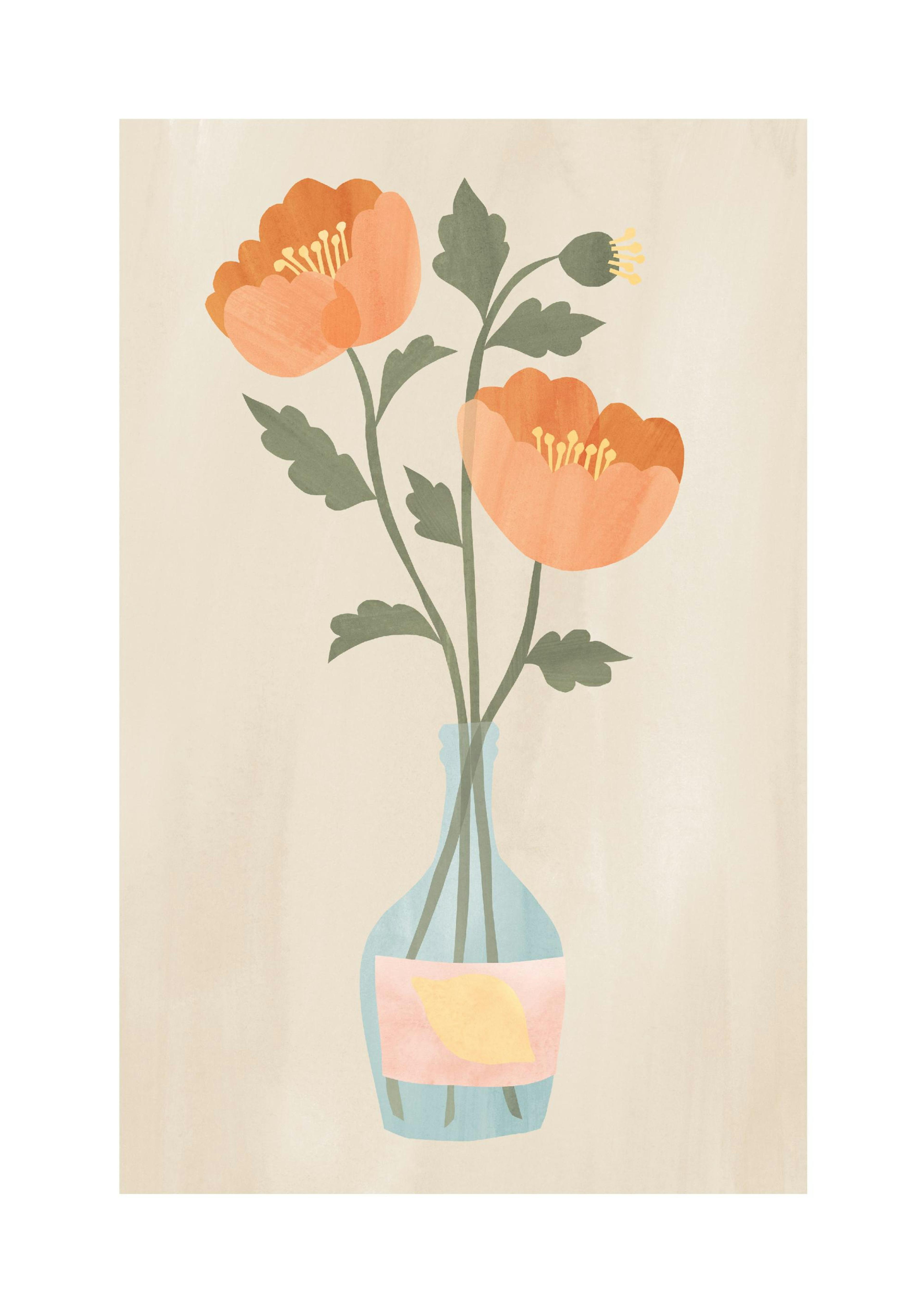 Bouquet di papaveri astratto Poster thumbnail