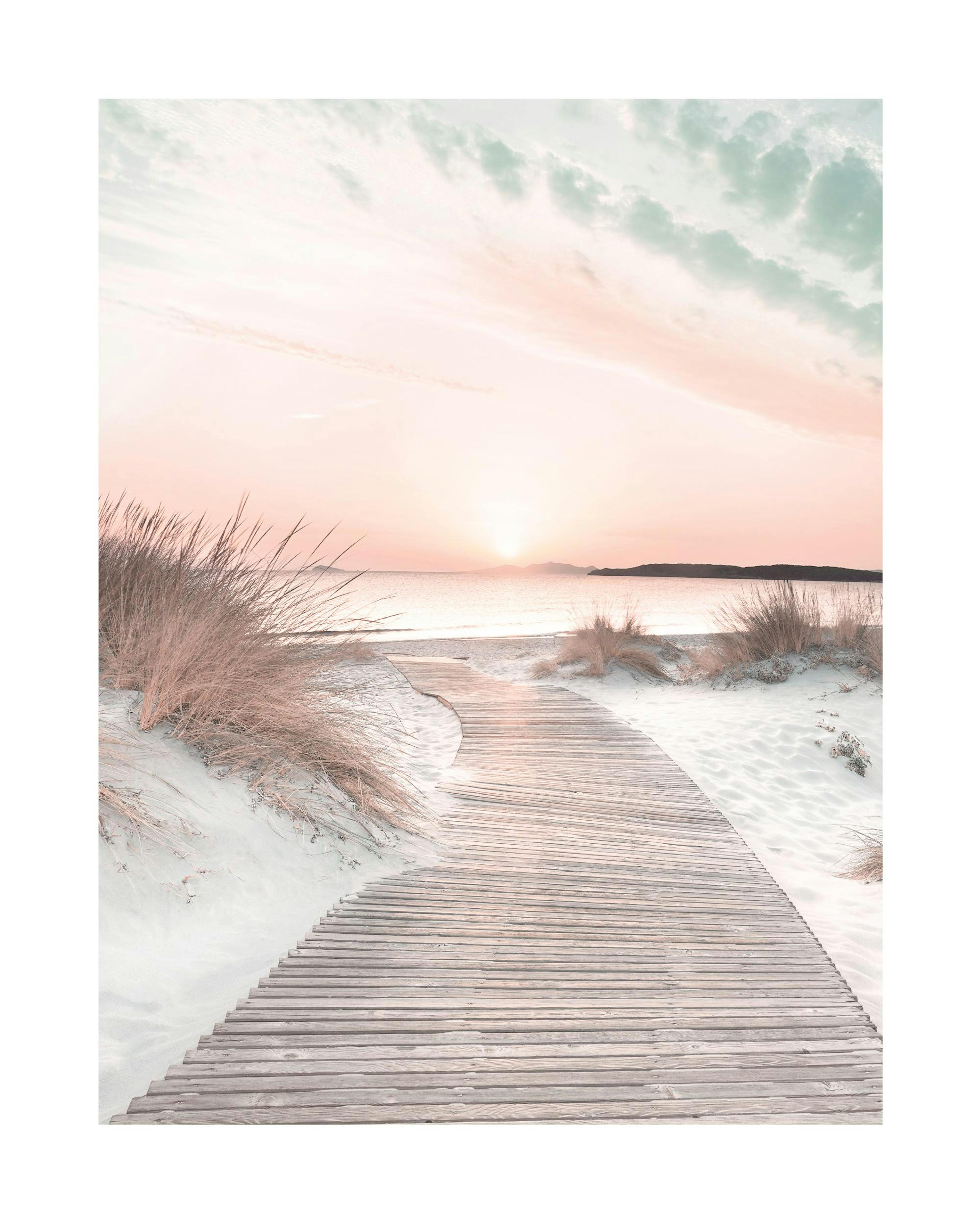 Sonnenuntergang am Strandweg Poster 0