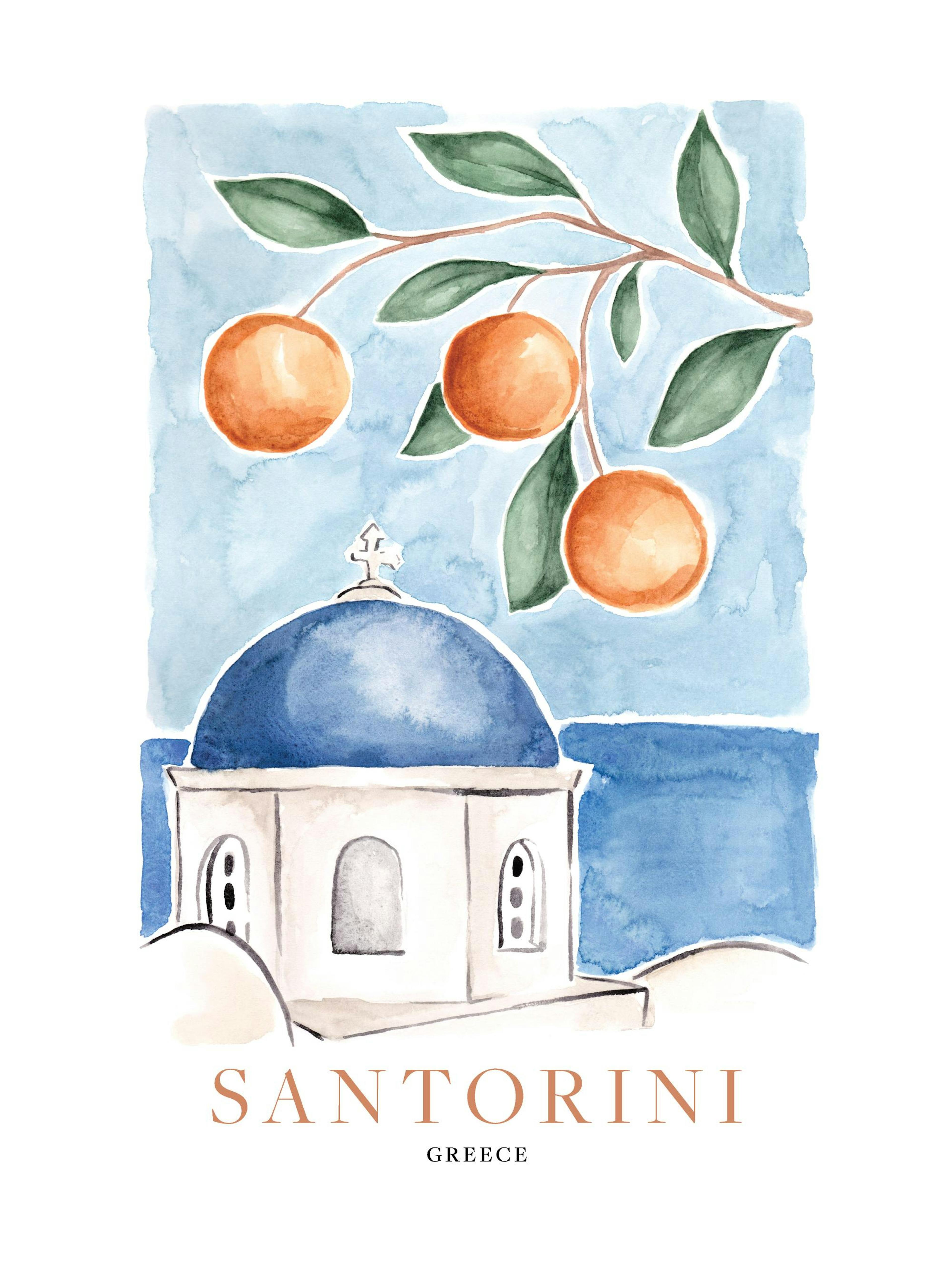 Santorinin Appelsiinit Juliste 0