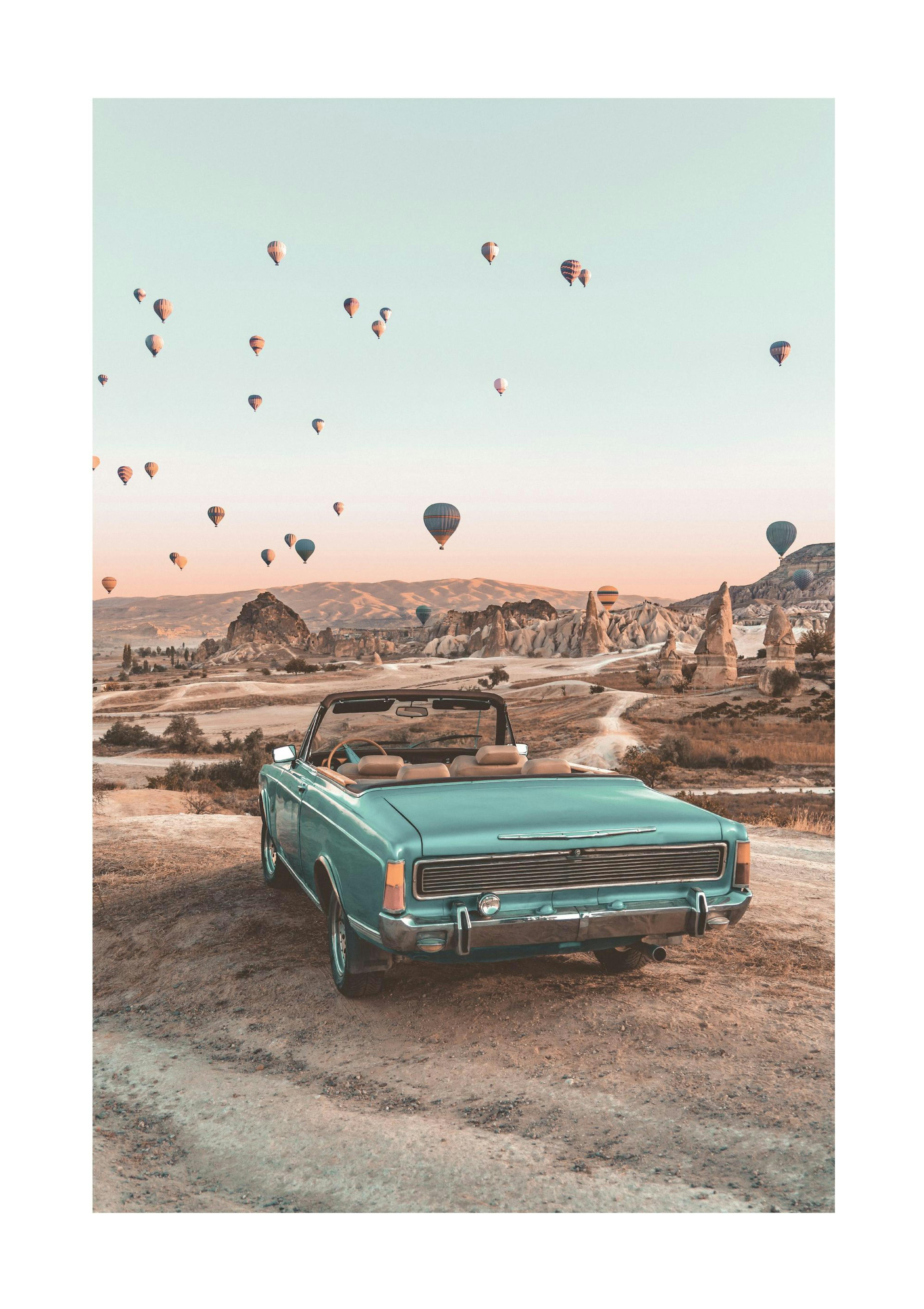 Retro Car in Cappadocia Poster thumbnail