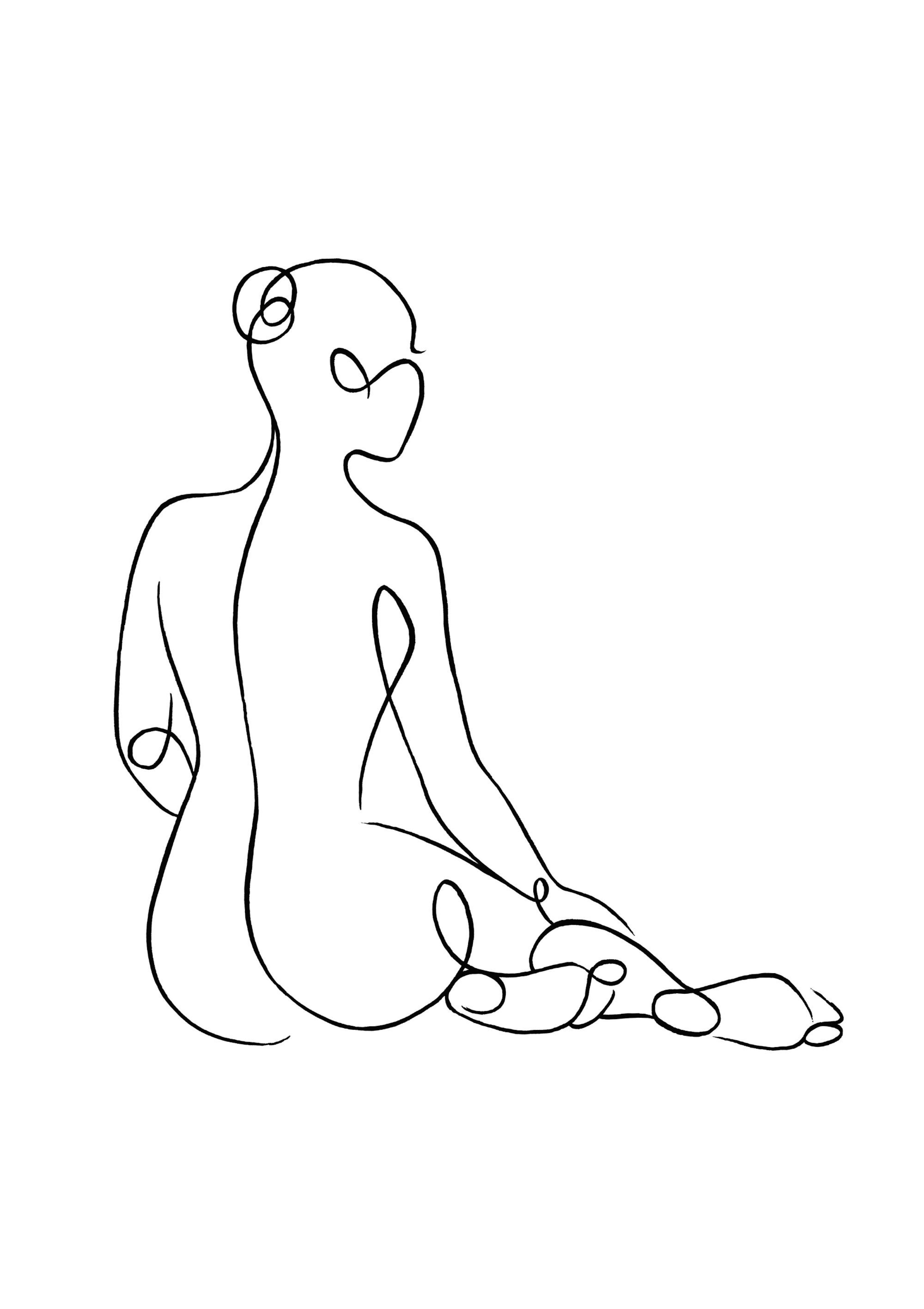 Sitting Line Art Poster thumbnail