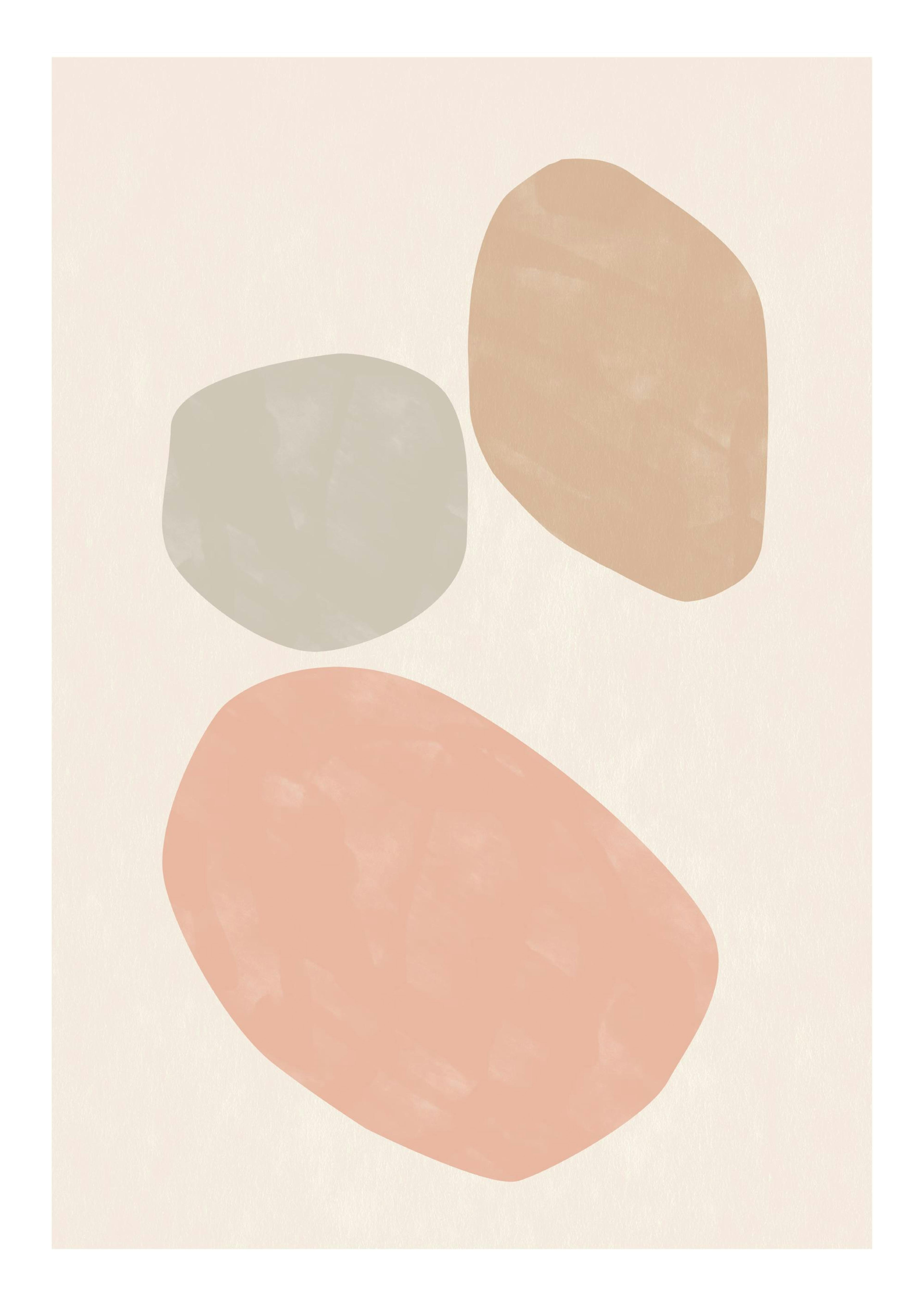 Pink and Beige Abstract No2 Poster 0