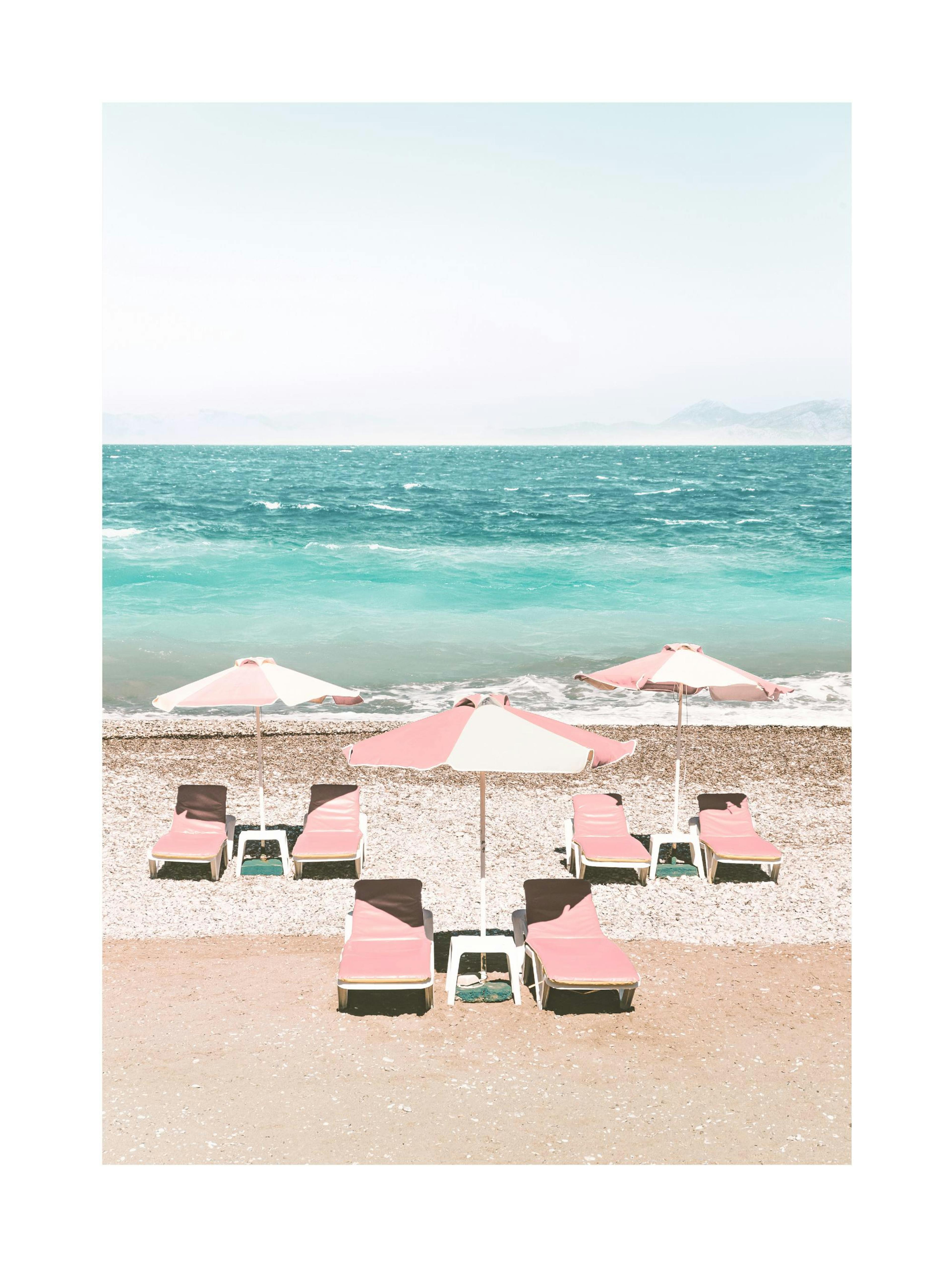 Parasols de Plage Rose Poster thumbnail