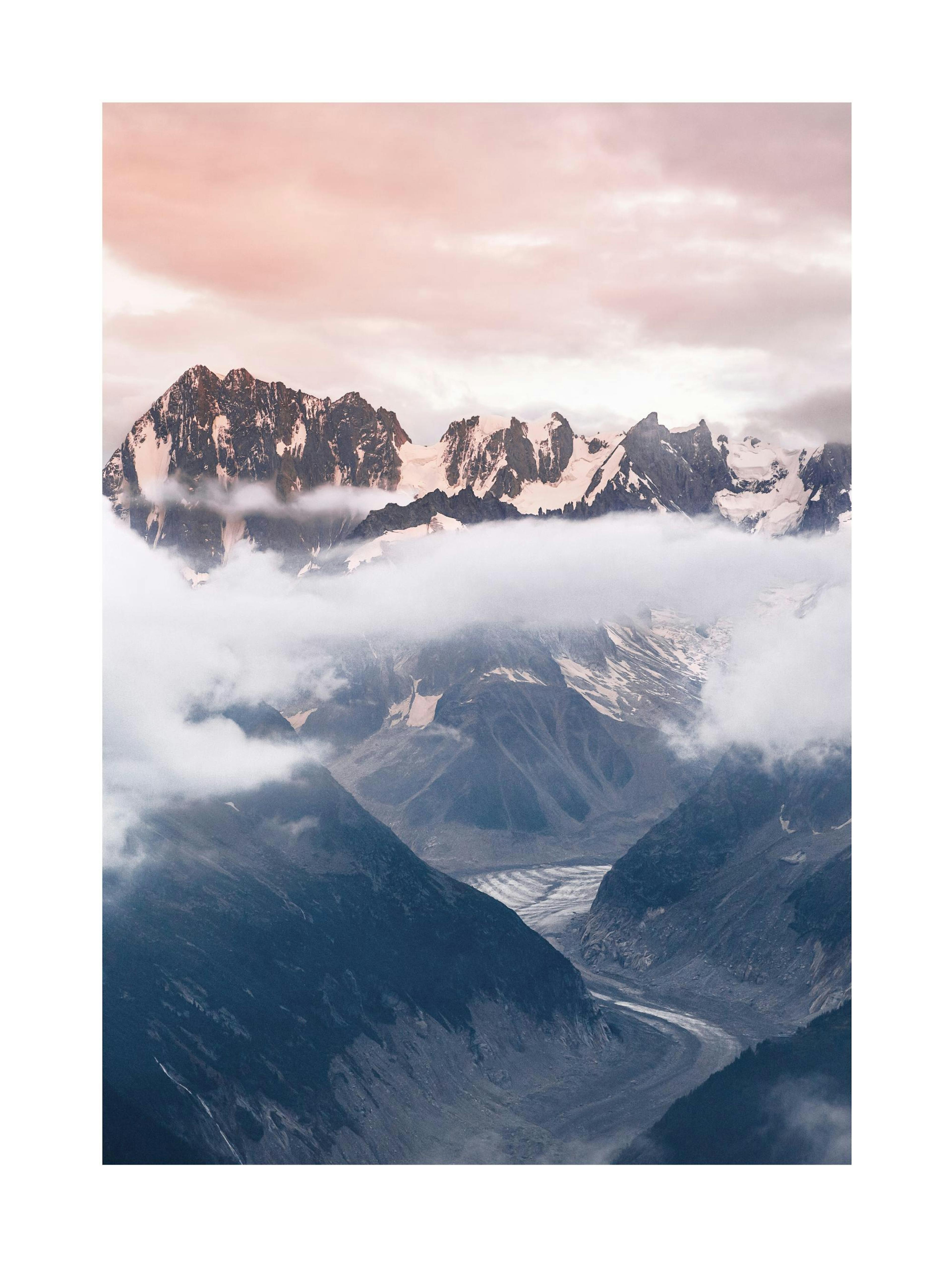 Sunset over Mont Blanc Poster thumbnail