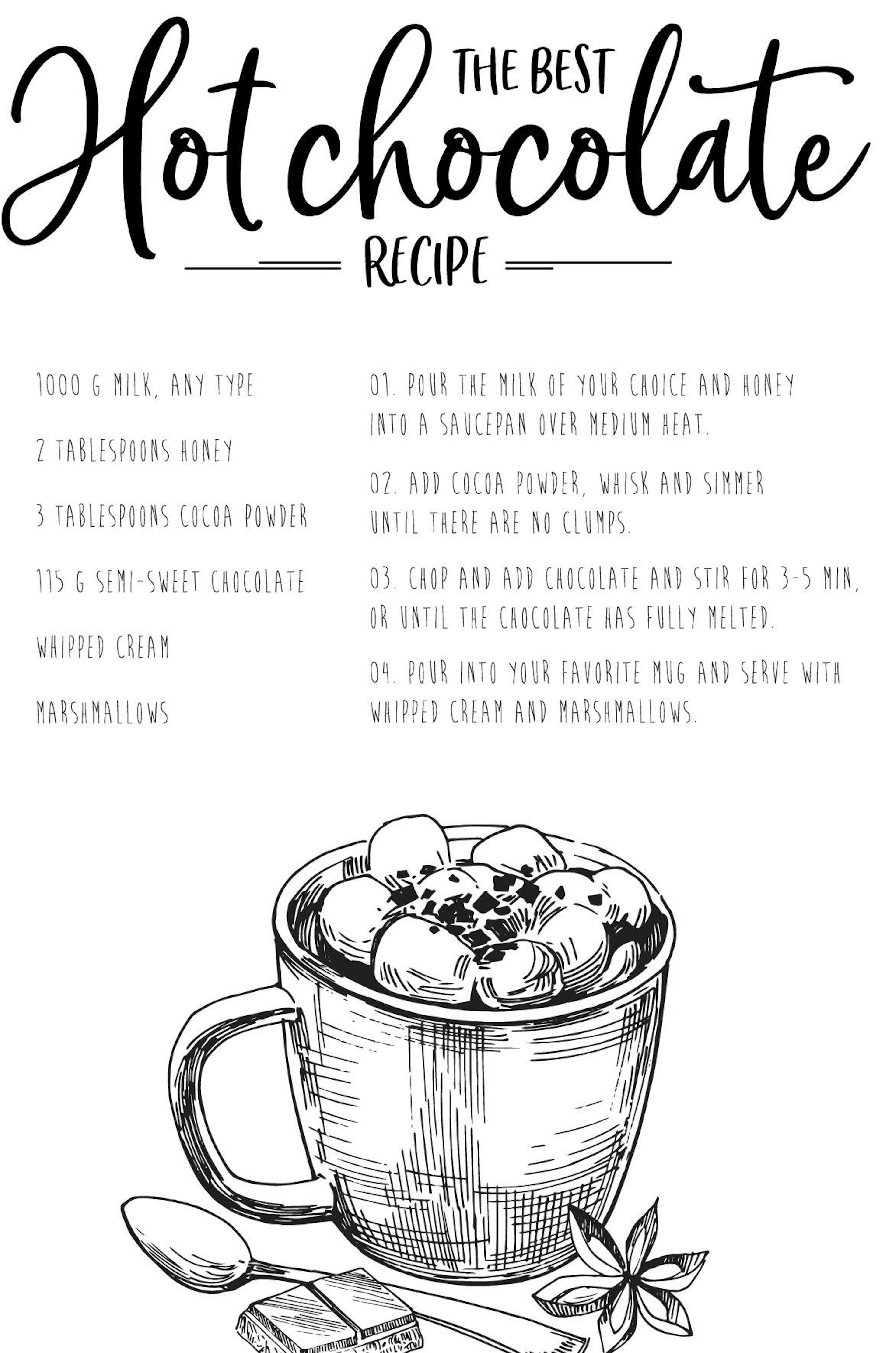 Hot Chocolate Recipe Poster thumbnail