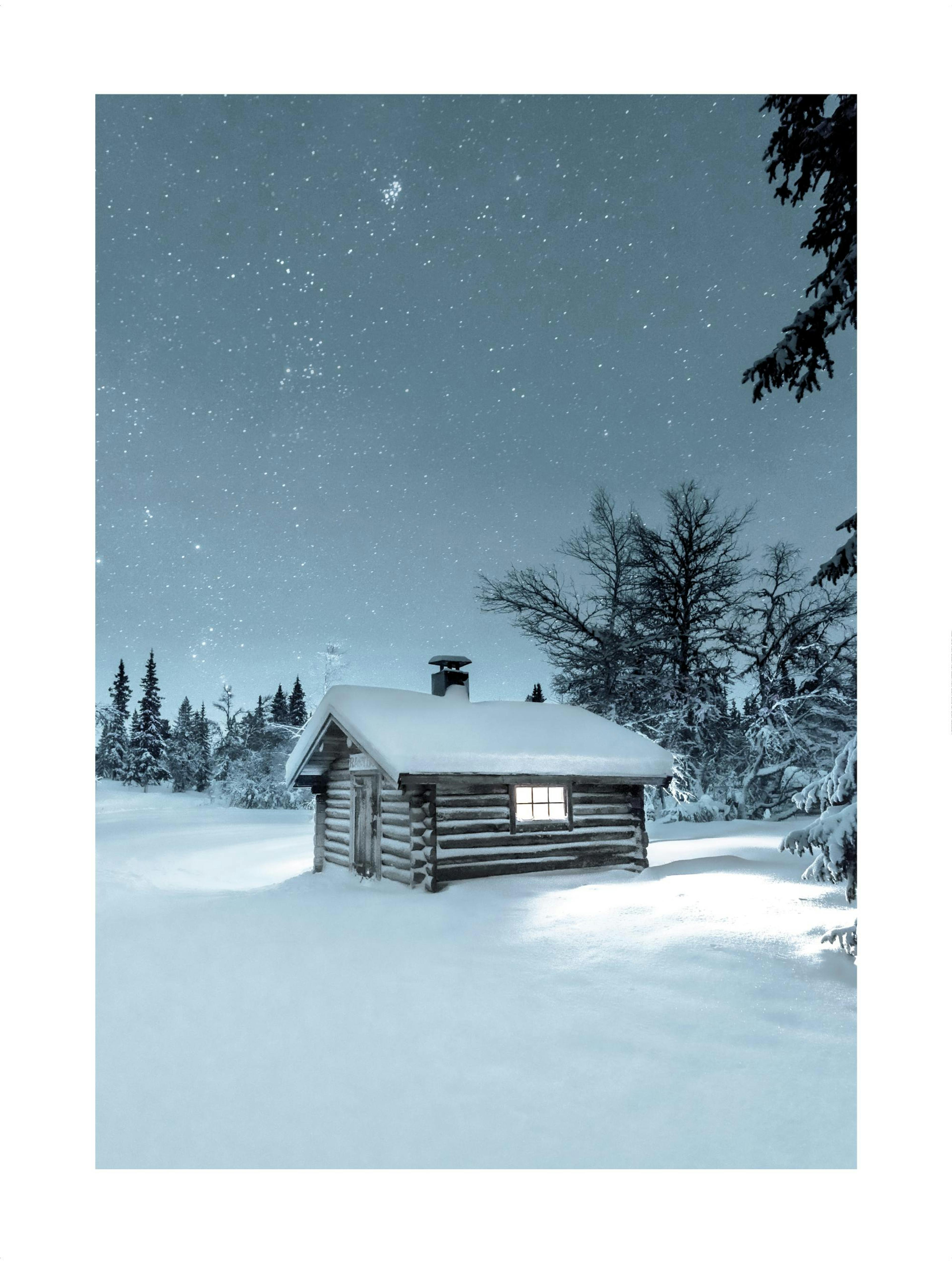 Winter Log House Poster thumbnail