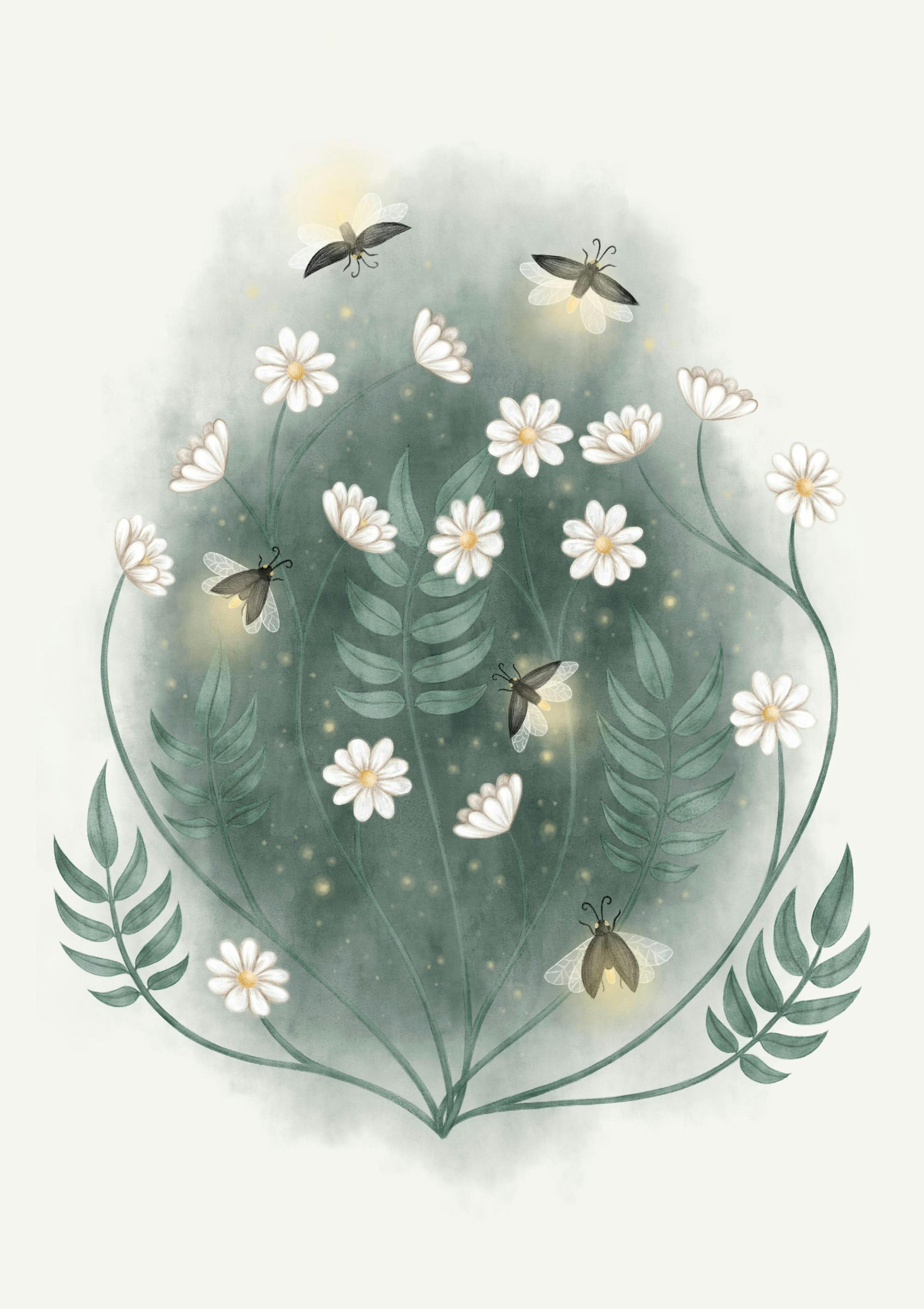 Lucciole su Fiore Poster thumbnail
