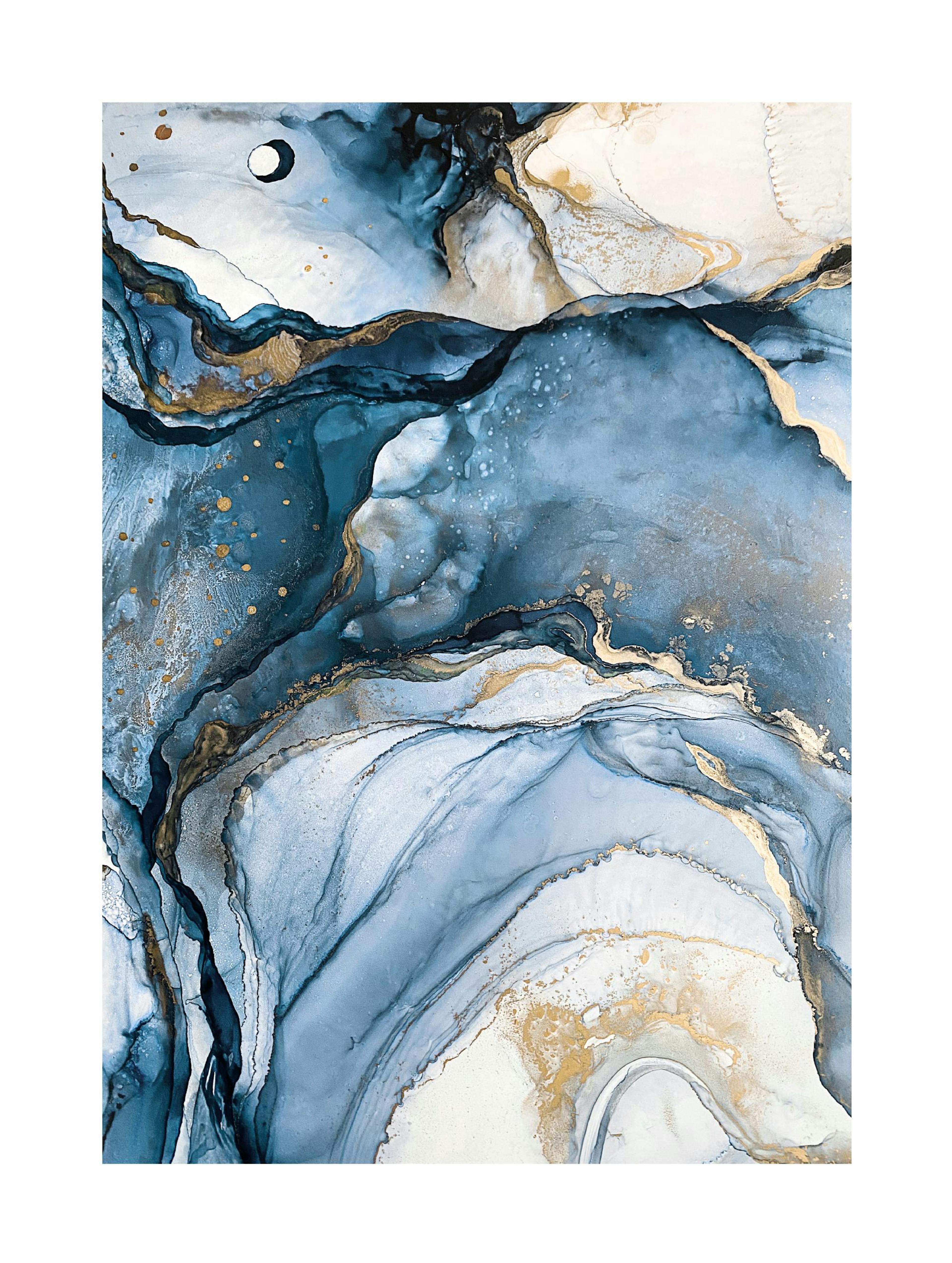 Acuarela Azul Abstracto No2 Póster 0