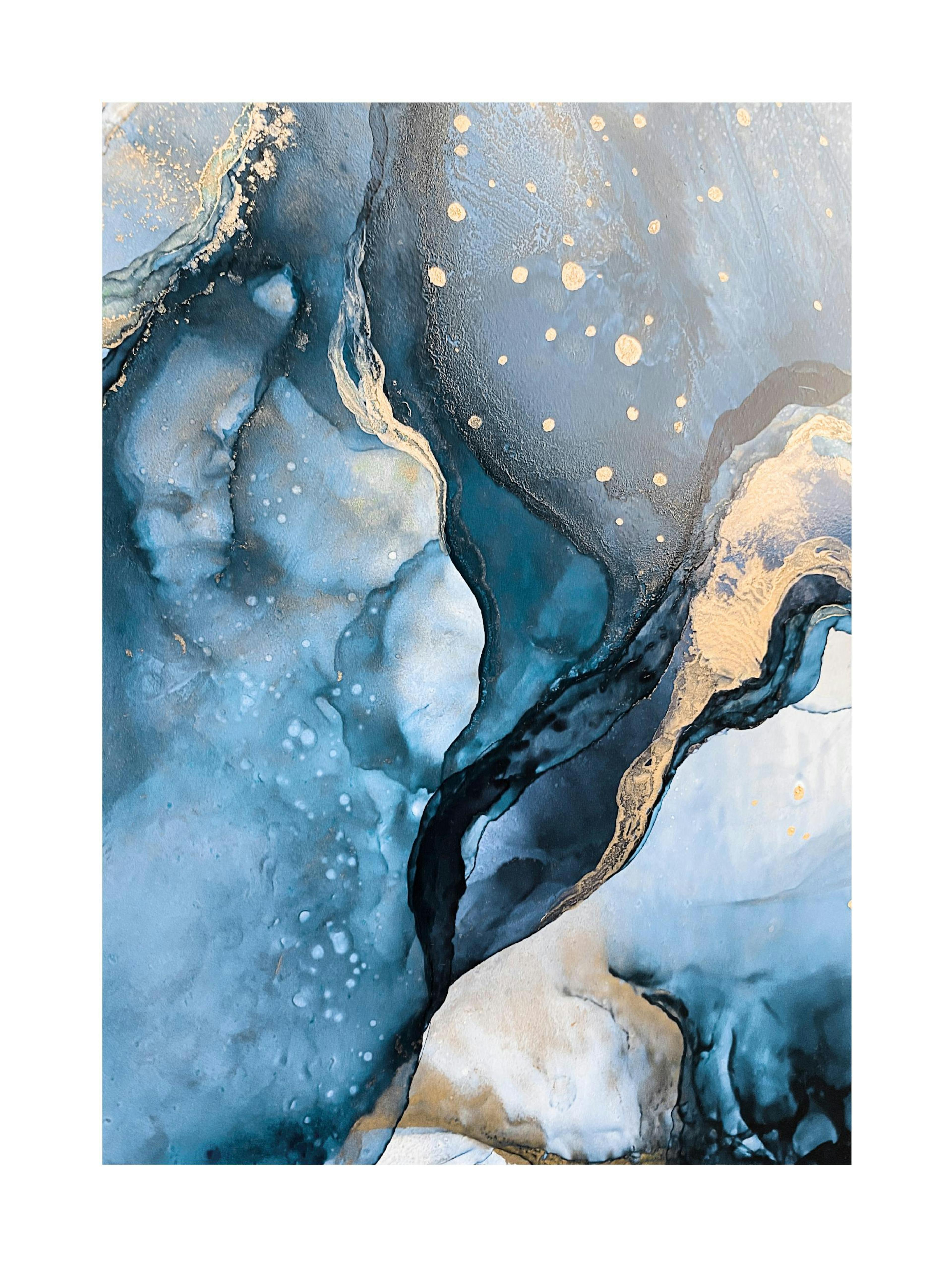 Abstract Blue Watercolour No1 Poster 0
