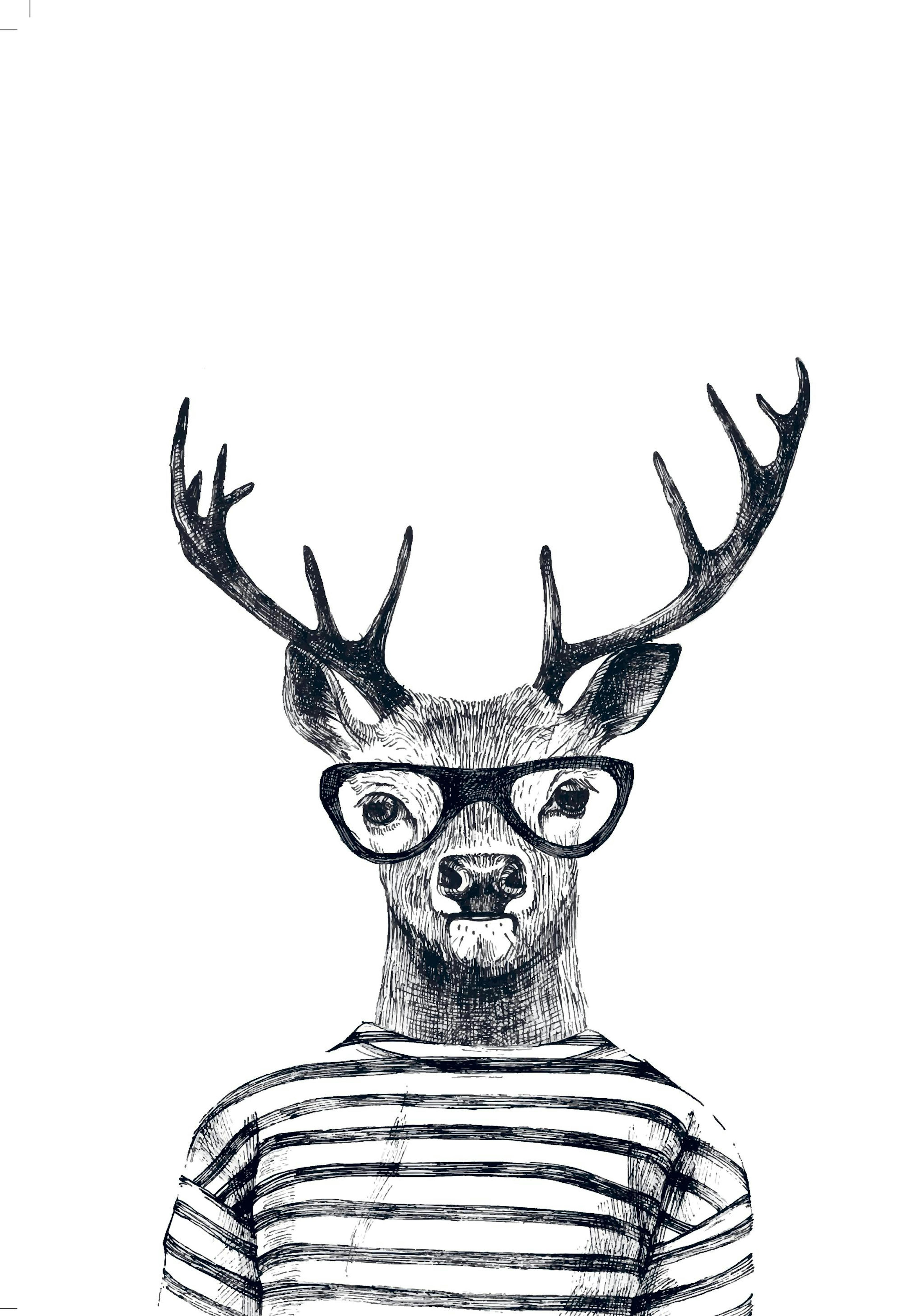 Deer With Glasses Poster thumbnail