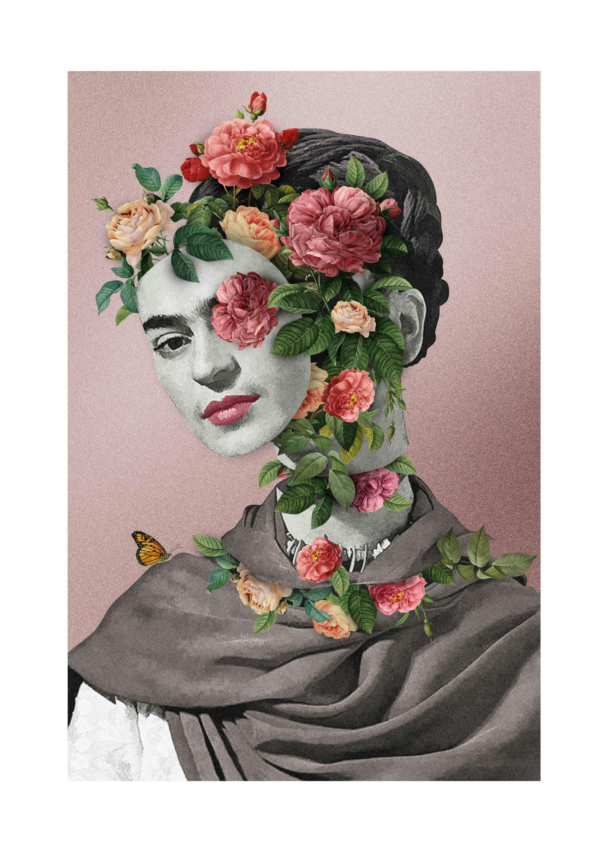 Prints Frida Floral 2 Poster (21x30 cm) - Poster Store