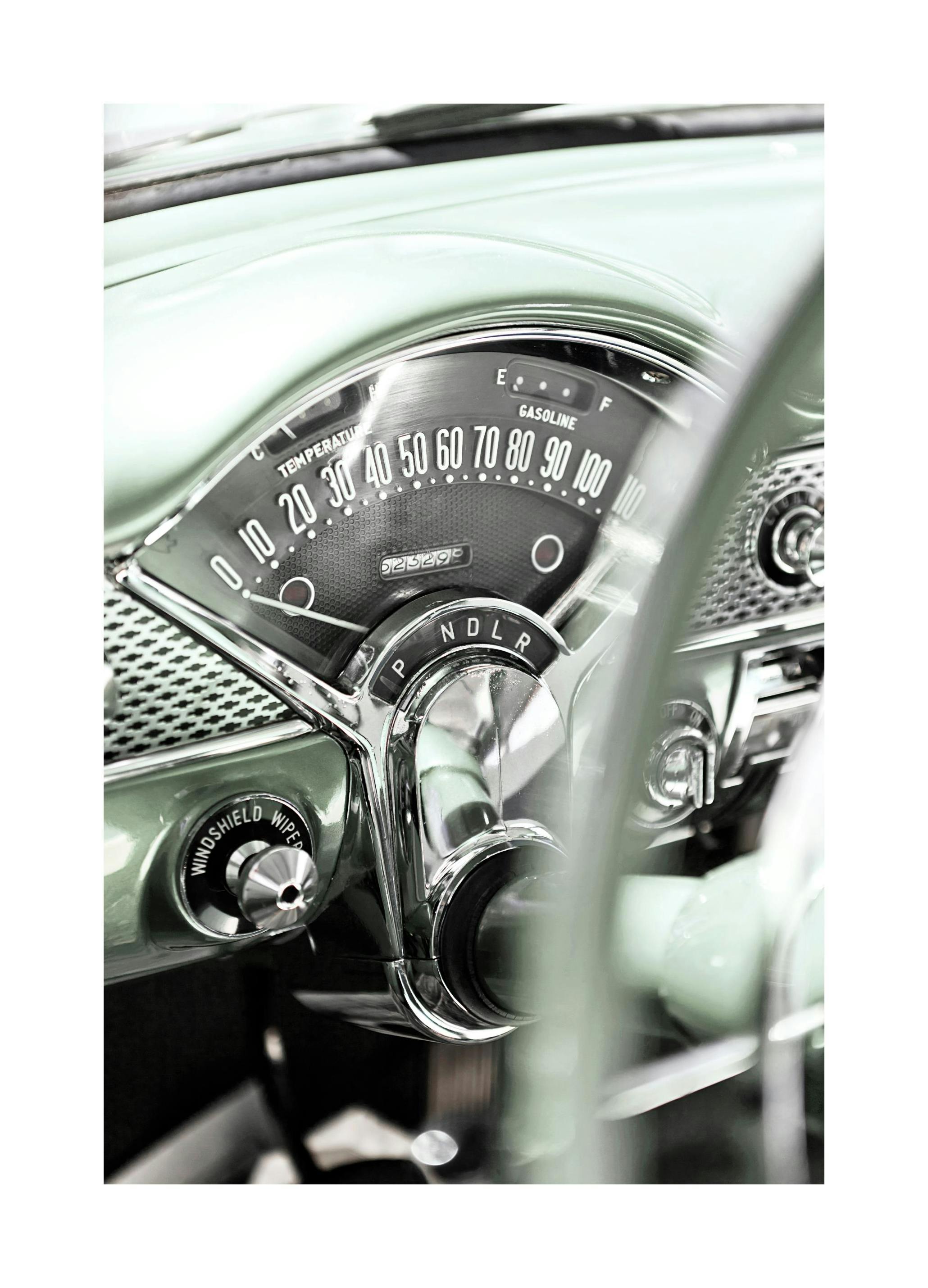 Dettagli Macchina Verde Vintage Poster (50x70 cm) - Poster Store