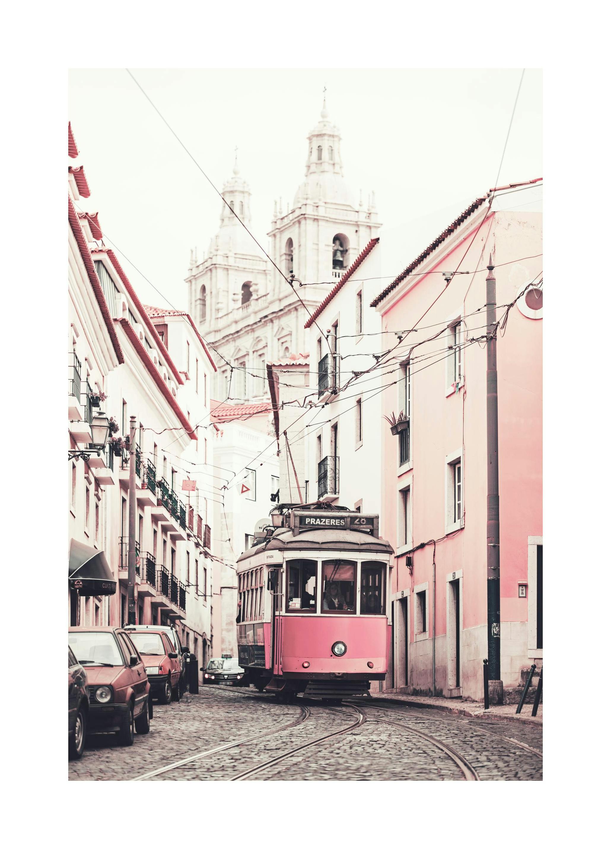 Pink Tram Poster (50x70 cm) - Poster Store
