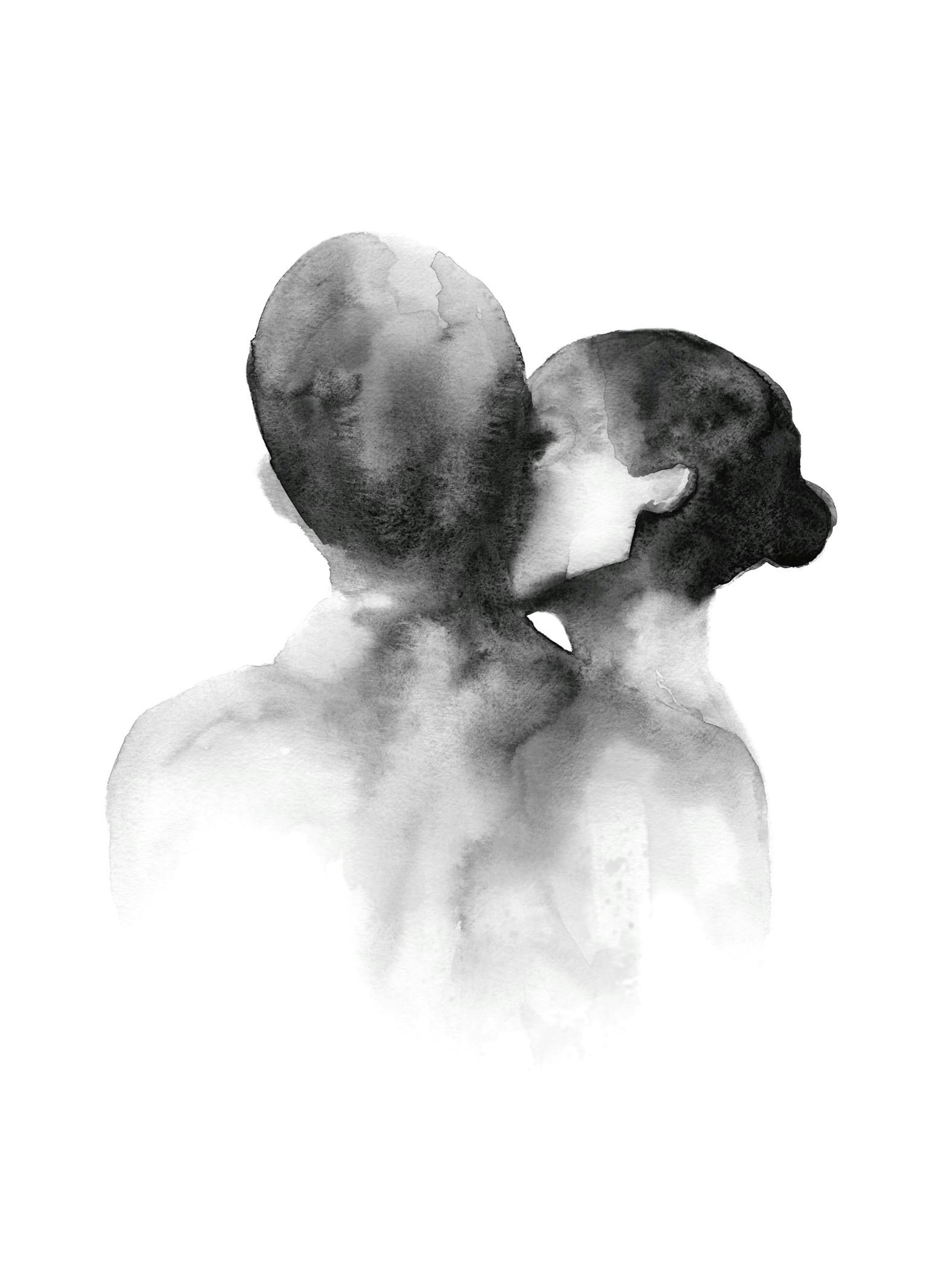 Watercolor Kiss Poster thumbnail
