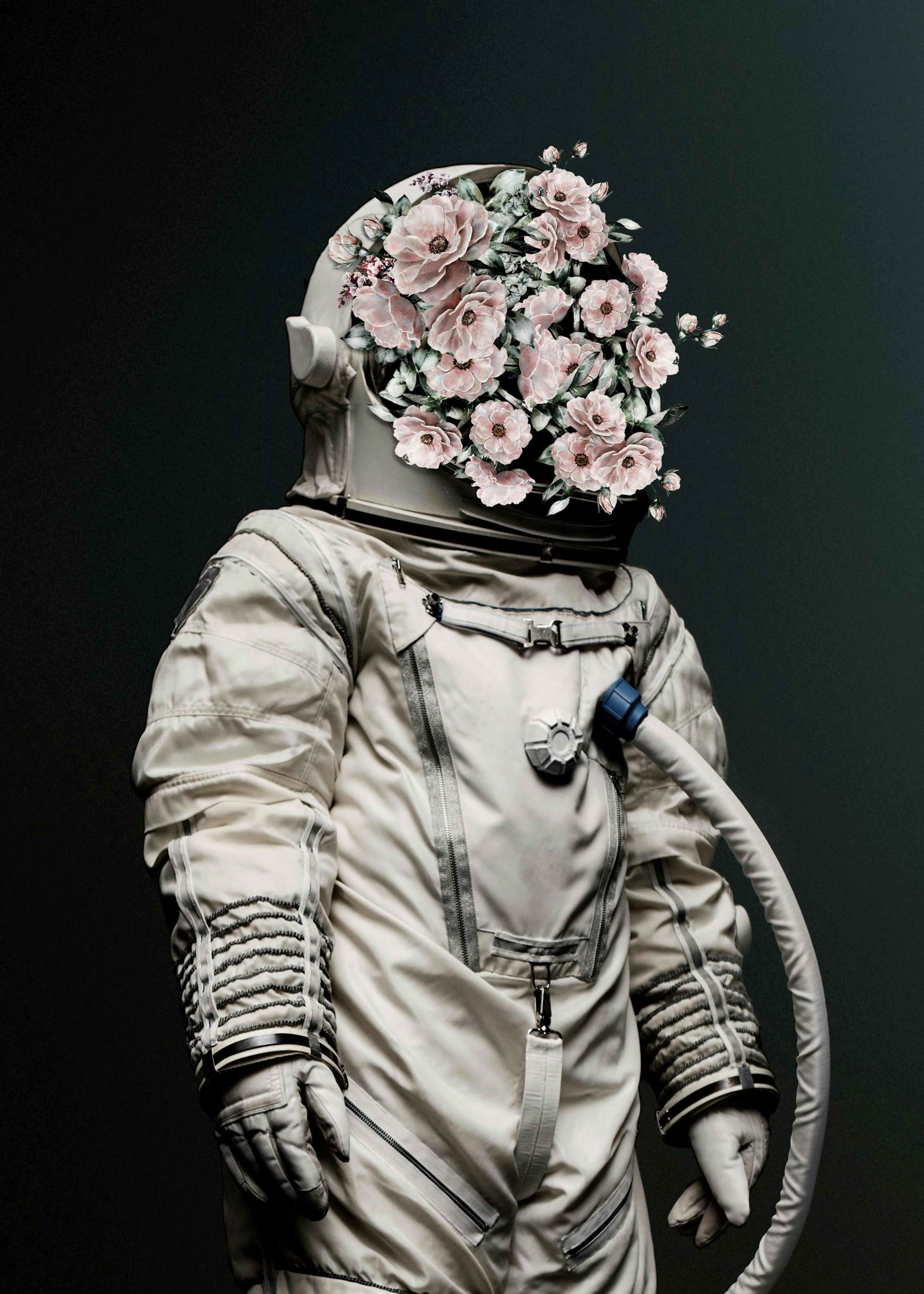 Astronauta con Fiori Poster thumbnail