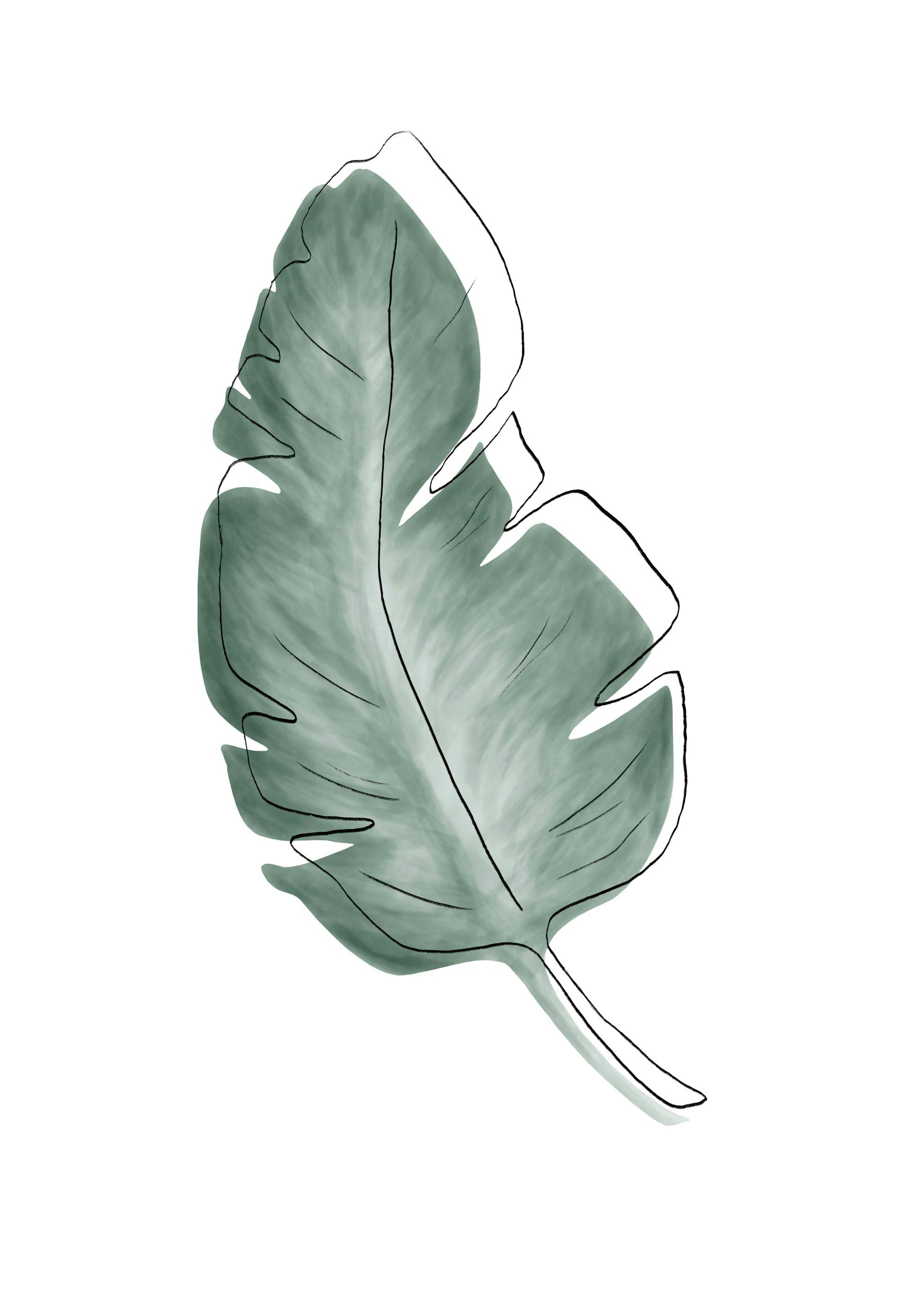 Watercolor Leaves No1 Poster 0