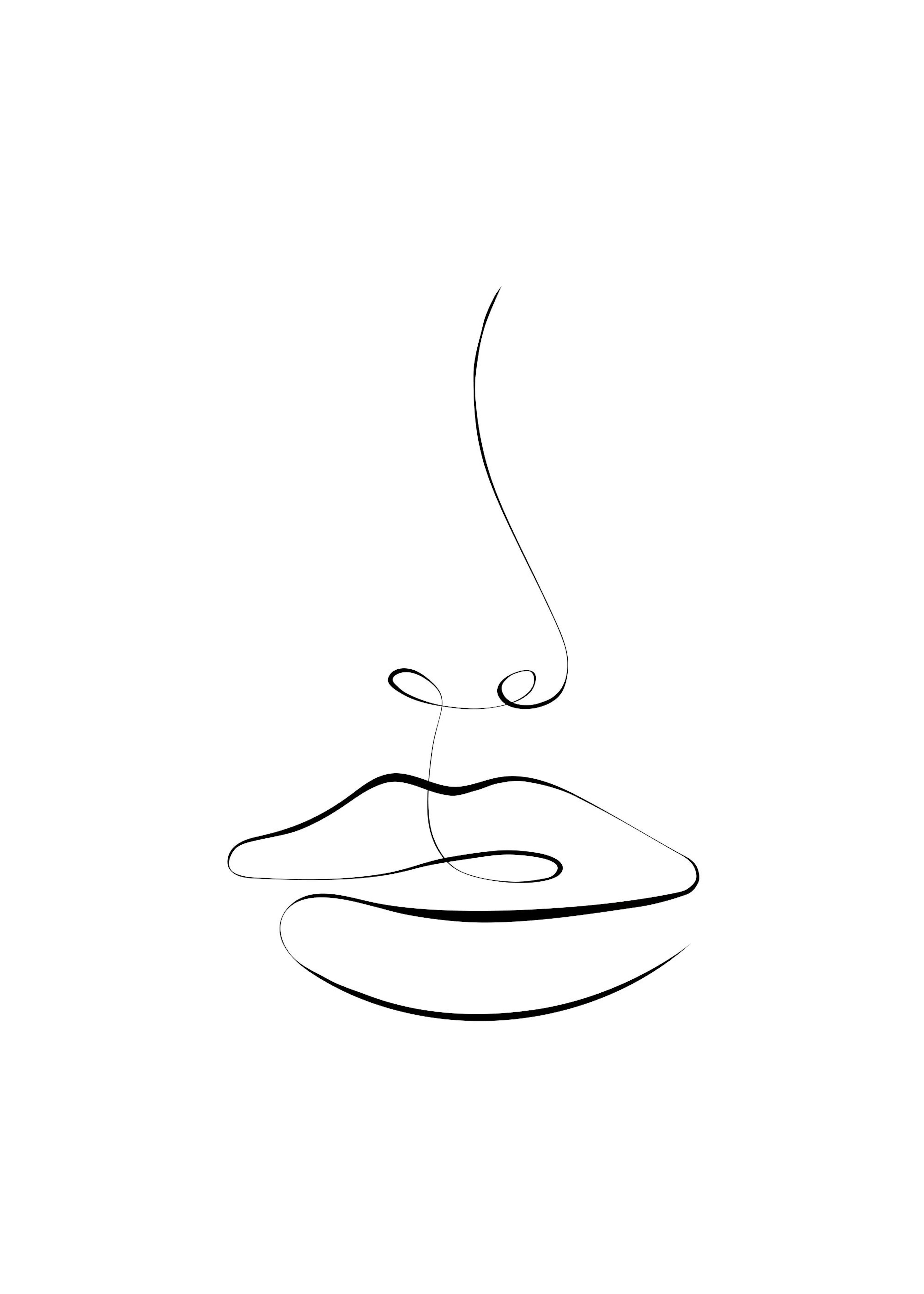 Line Art Gesicht Poster 0