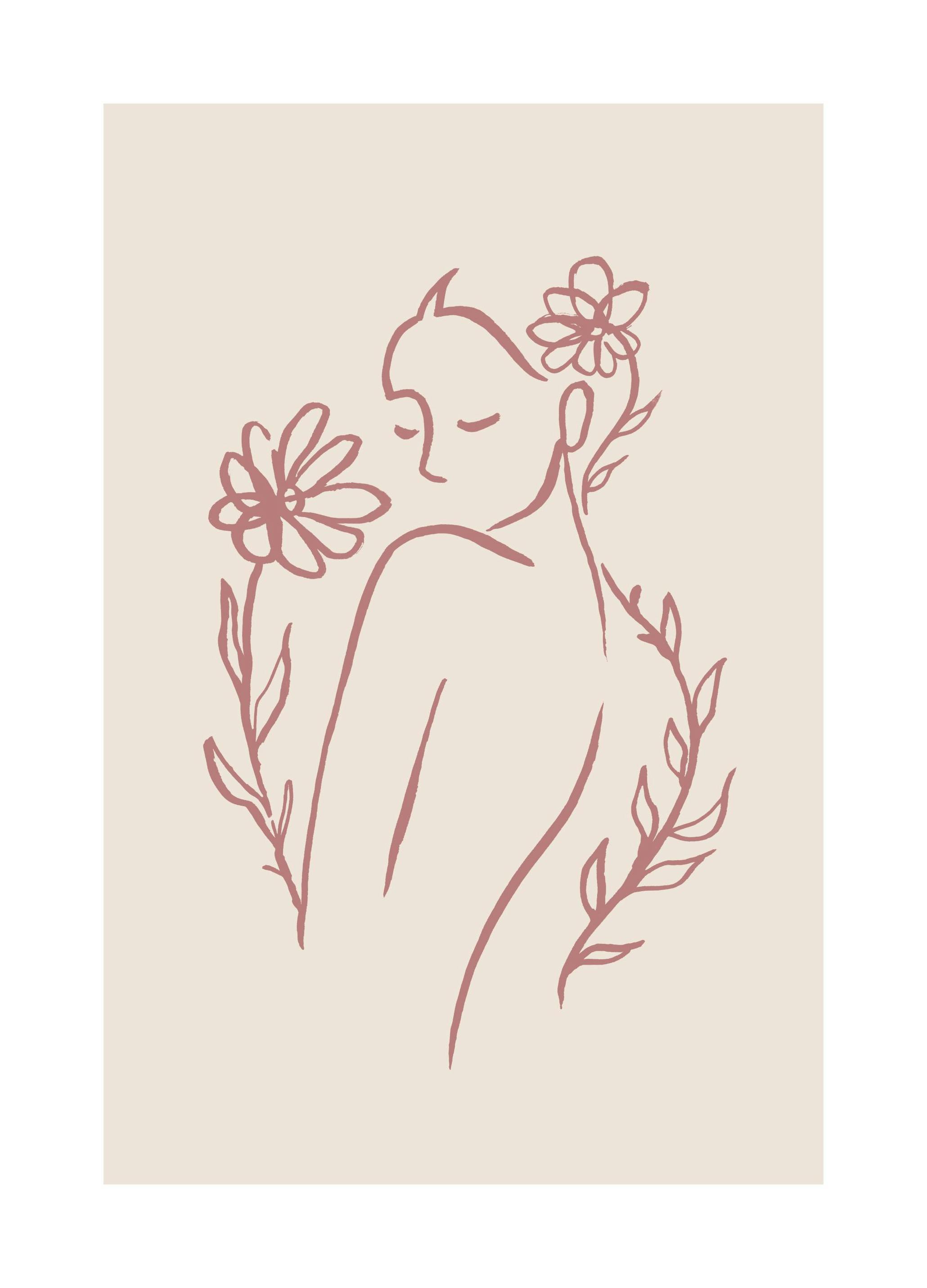 Flower Girl Lines No1 Poster (30x40 cm) - Poster Store
