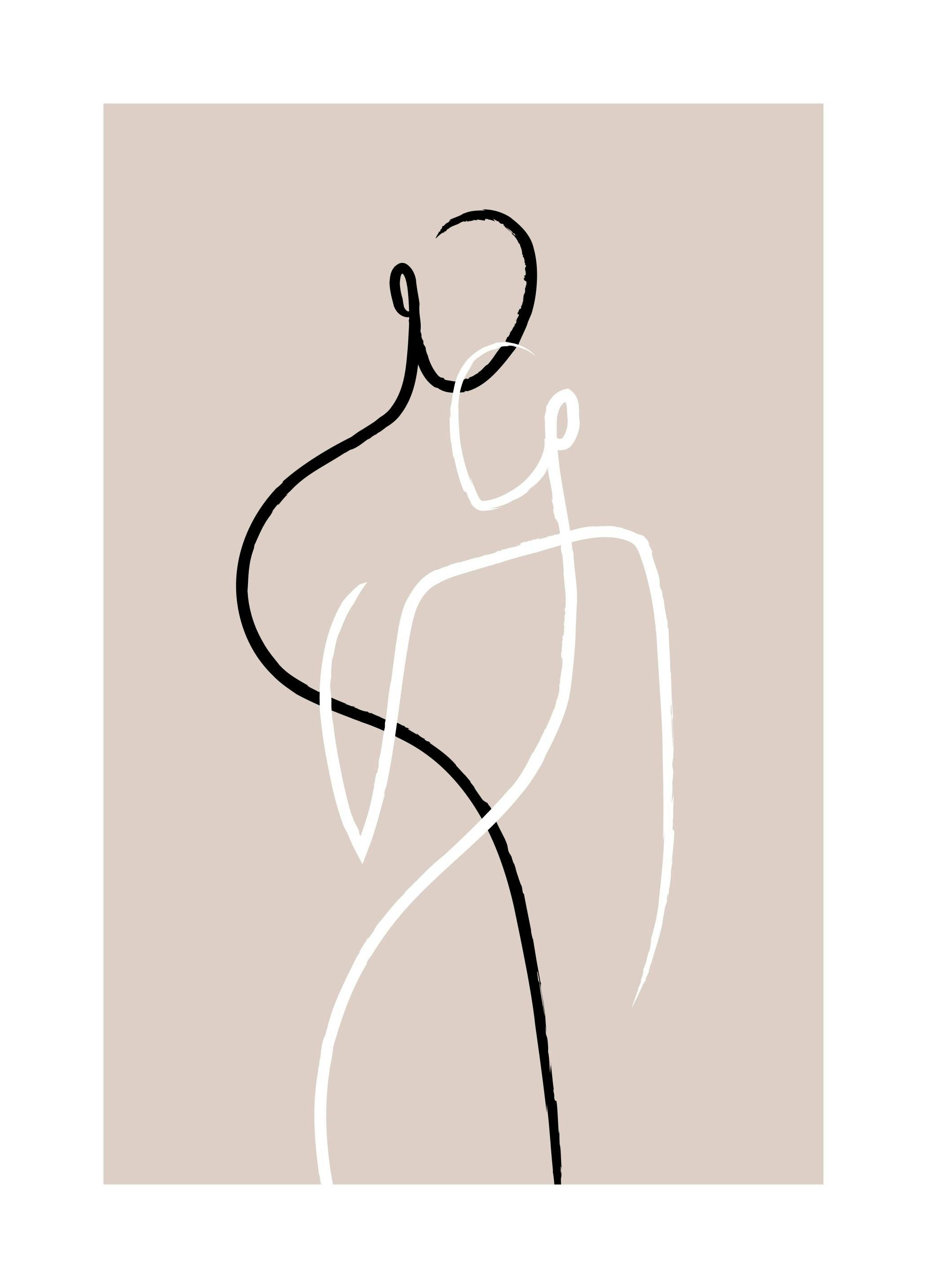 Prints Black and White Lines No2 Poster (50x70 cm) - Poster Store