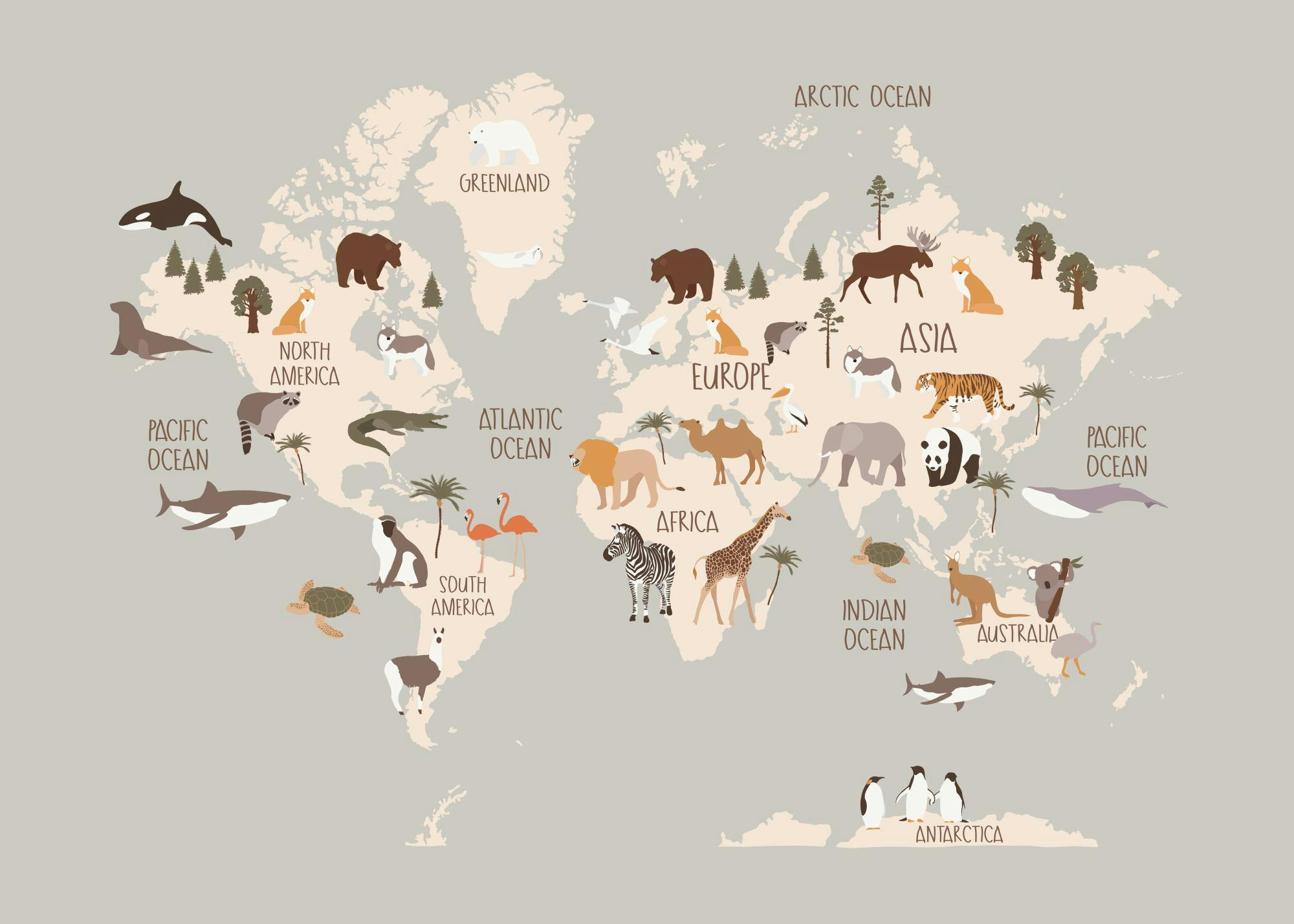 Wildlife World Map Poster 0