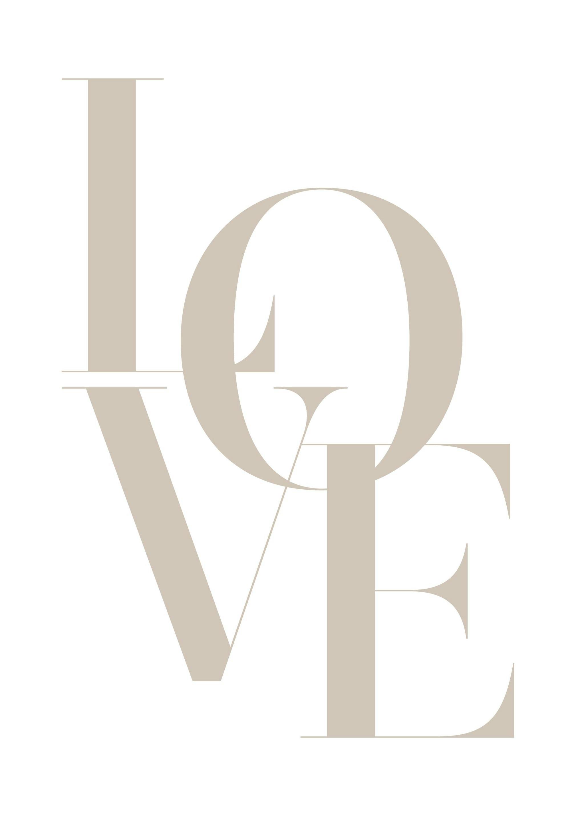Plakat Love i beige (40x50 cm) - Poster Store