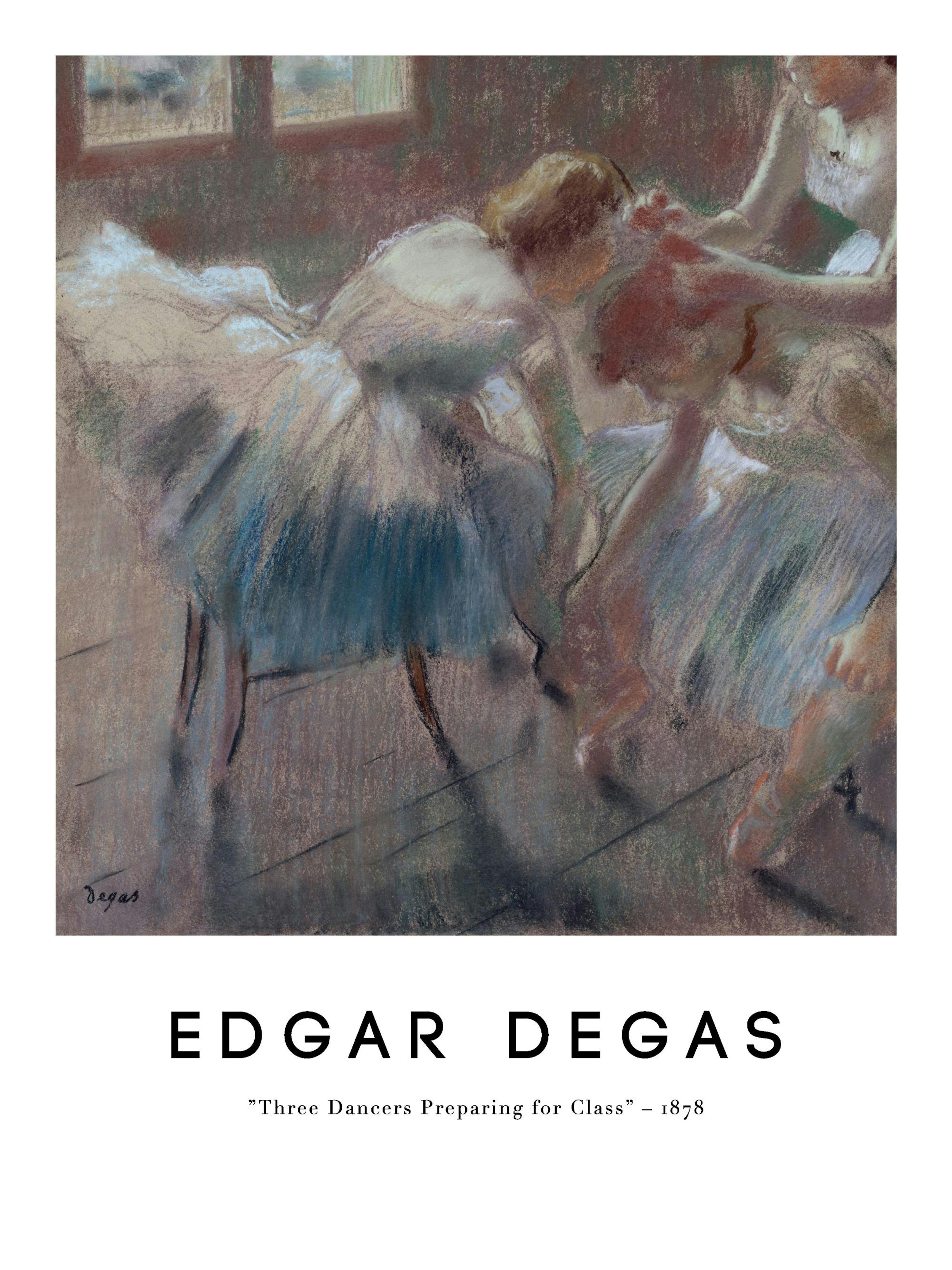 Degas - Trois Danseuses se Préparant pour le Cours Poster thumbnail