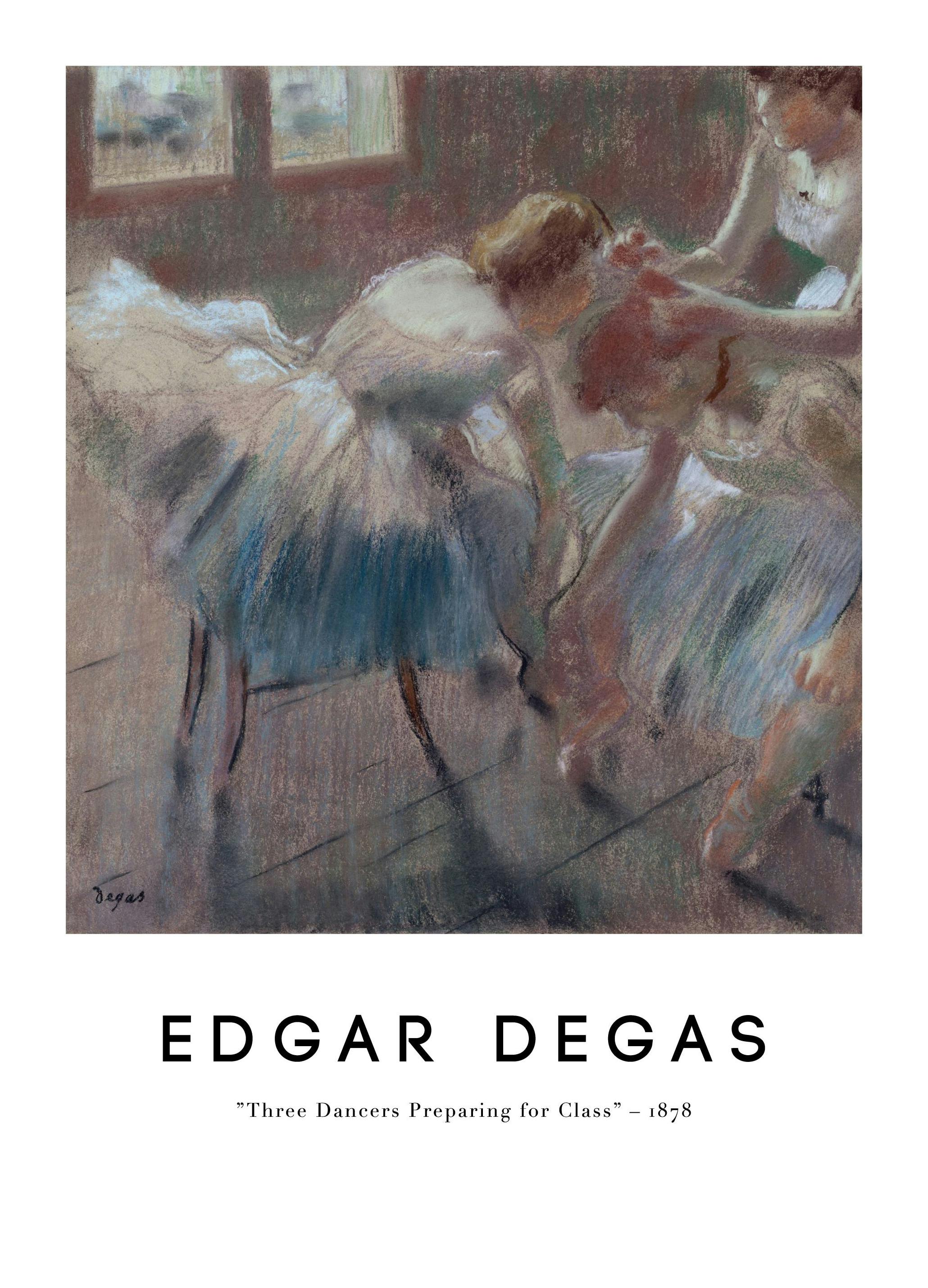Degas - Tre Dansere Forbereder Seg Til Time Plakat (50x70 cm) - Poster Store