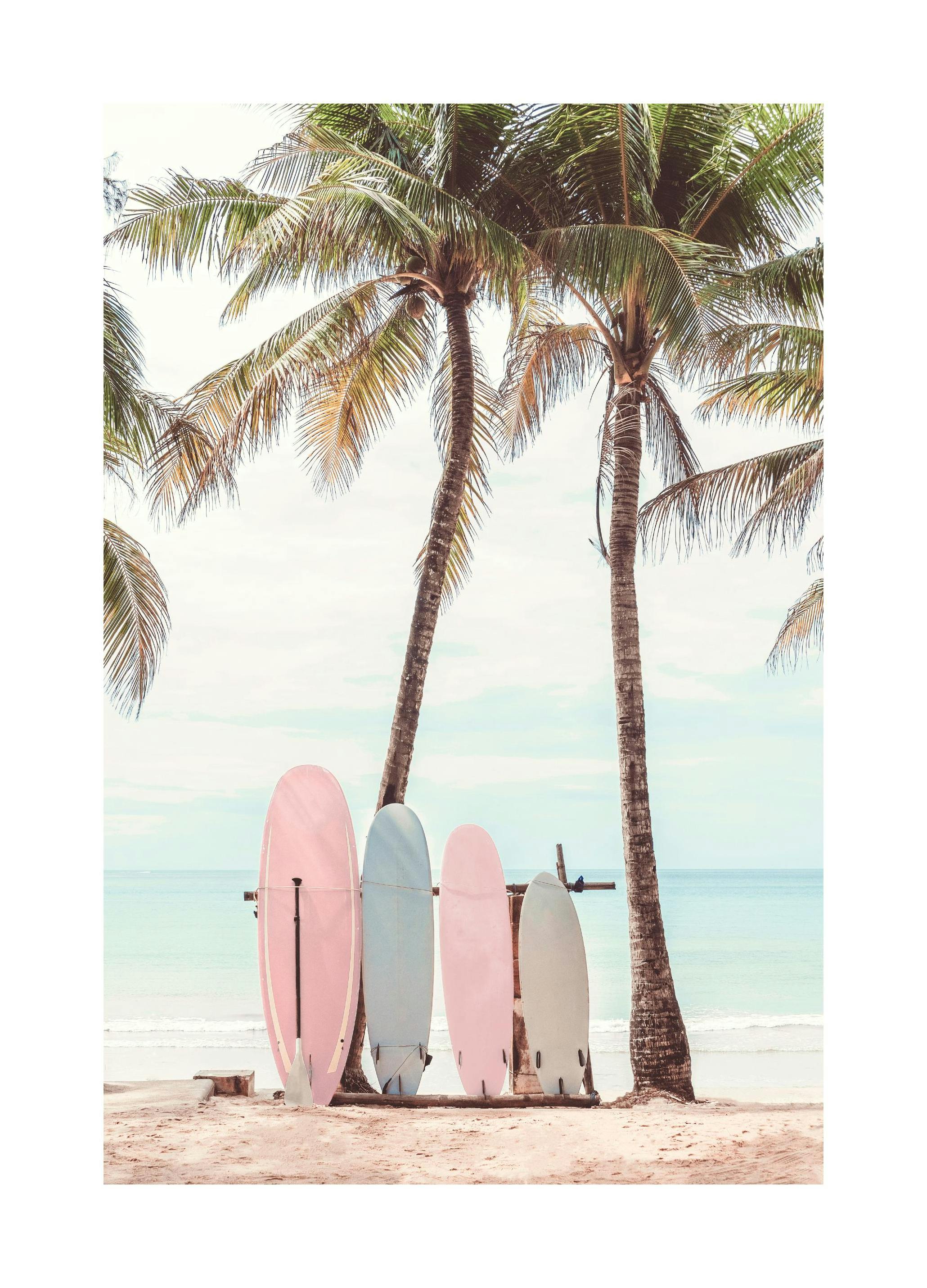Tavole da Surf Spiaggia Poster (70x100 cm) - Poster Store