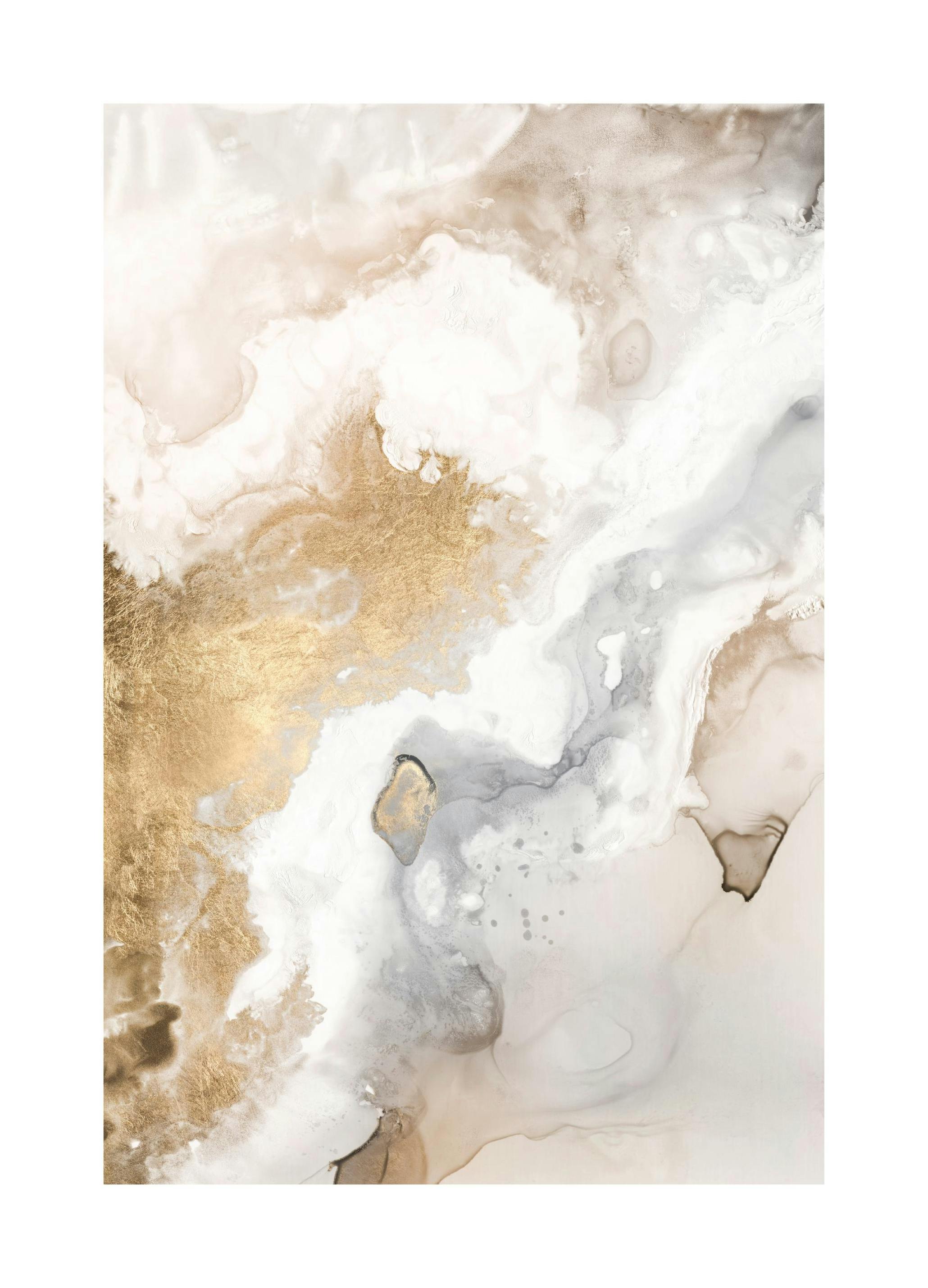 Beige Golden Flow No1 Poster (70x100 cm) - Poster Store