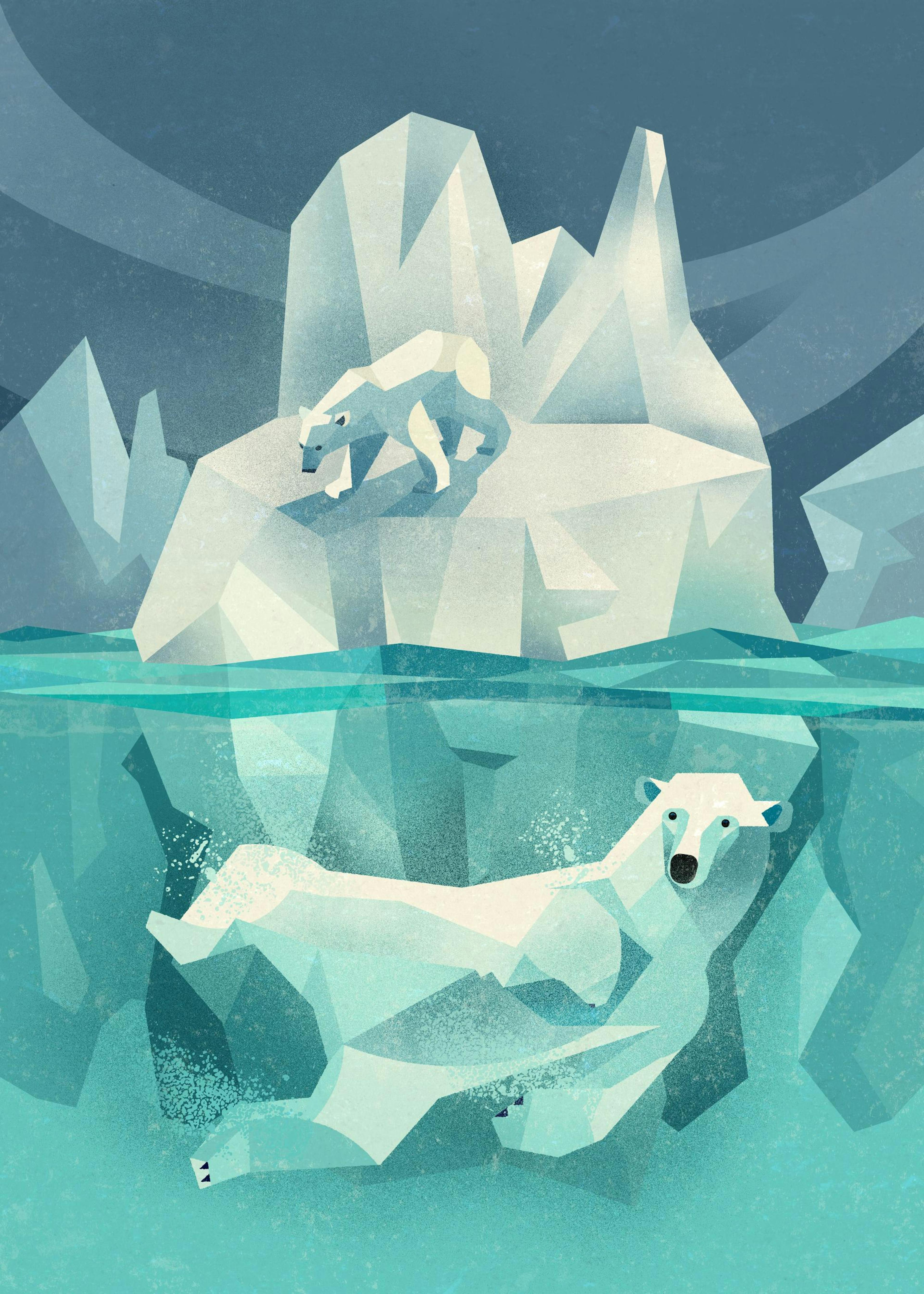 Vintage Polar Bear Print 0