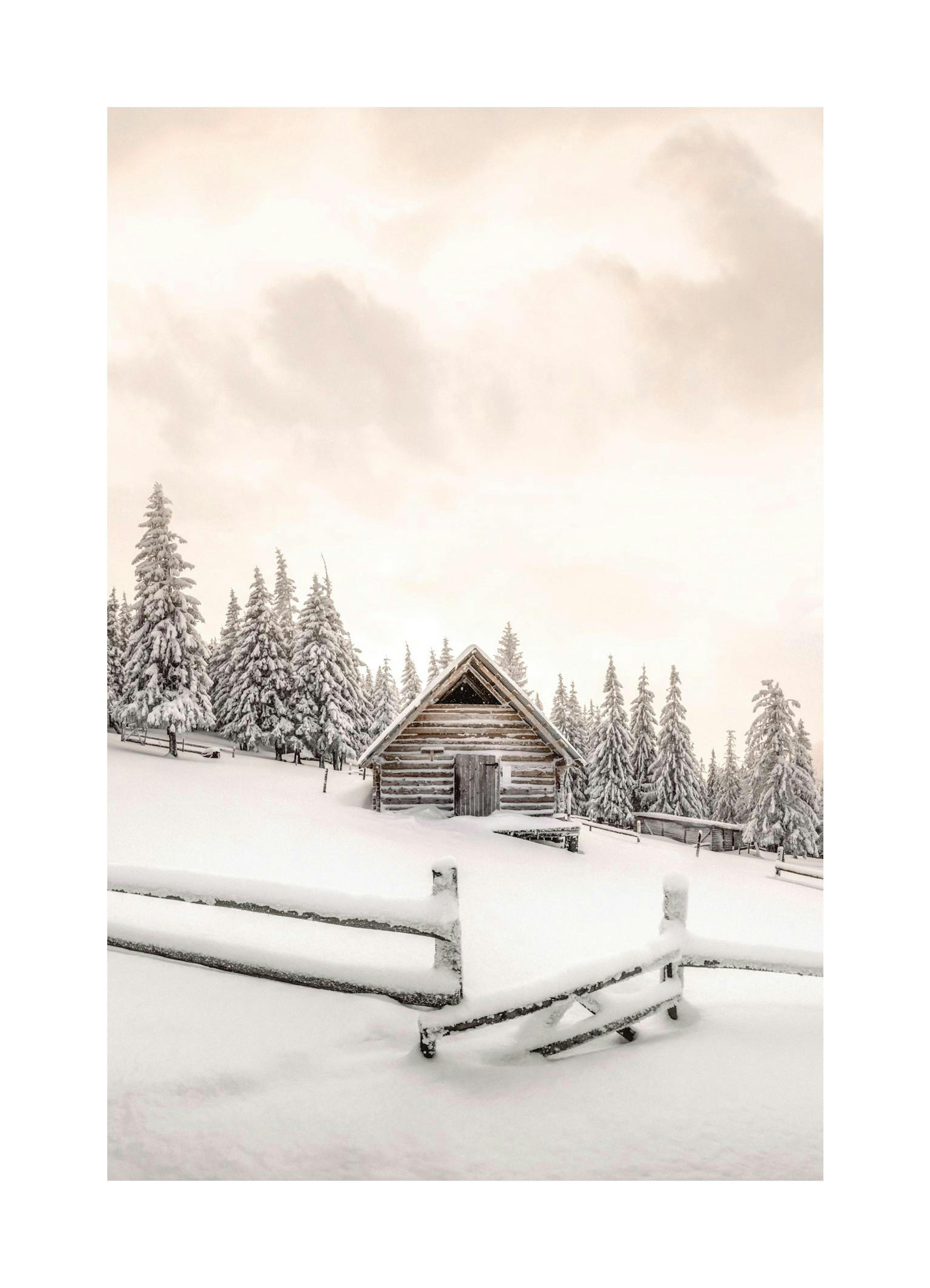 Snowy Cabin Poster thumbnail