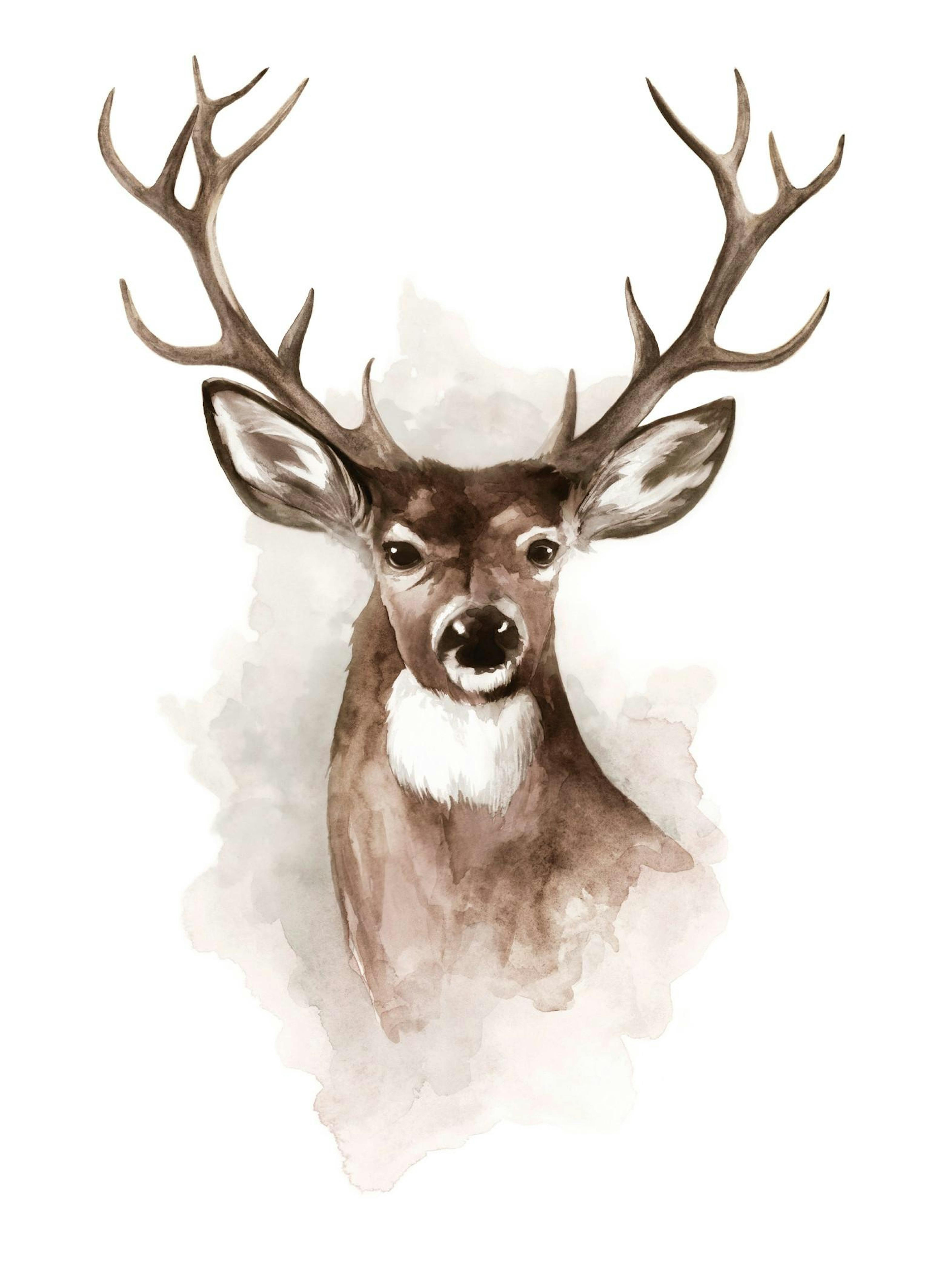 Watercolor Deer Poster thumbnail