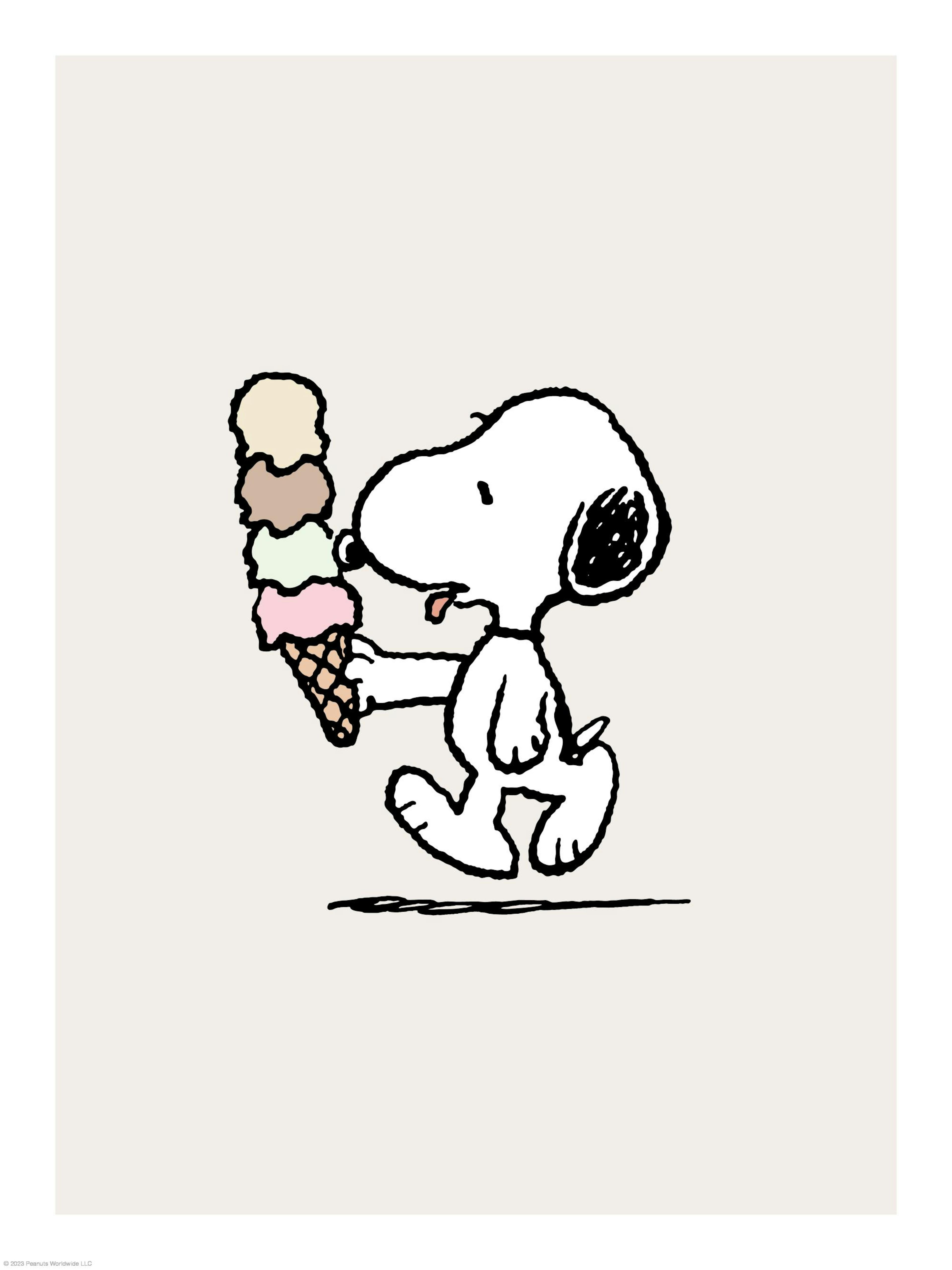 Snoopy Eating Ice Cream Poster thumbnail