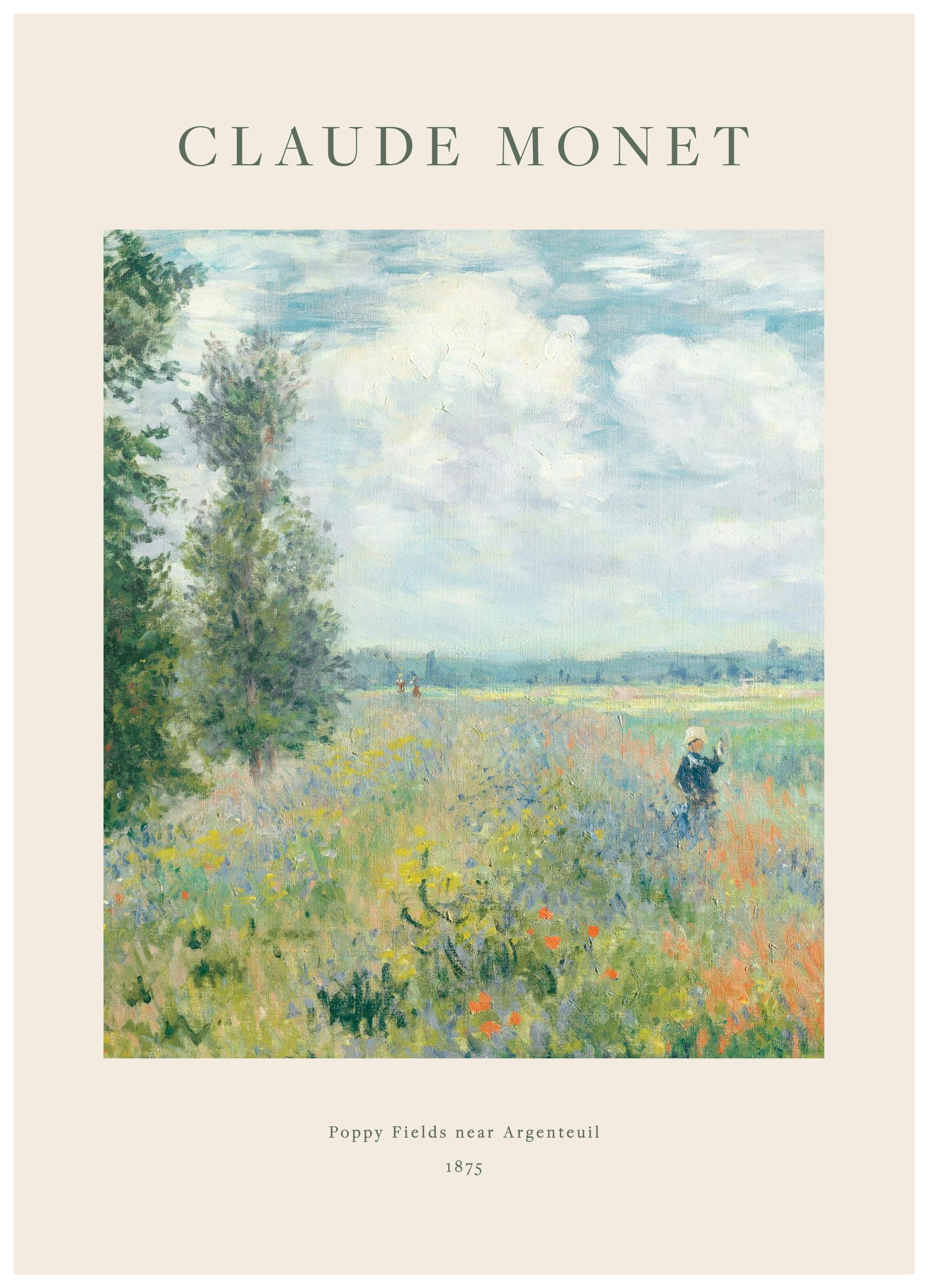 Monet - Klaprozenvelden bij Argenteuil Poster (50x70 cm) - Poster Store