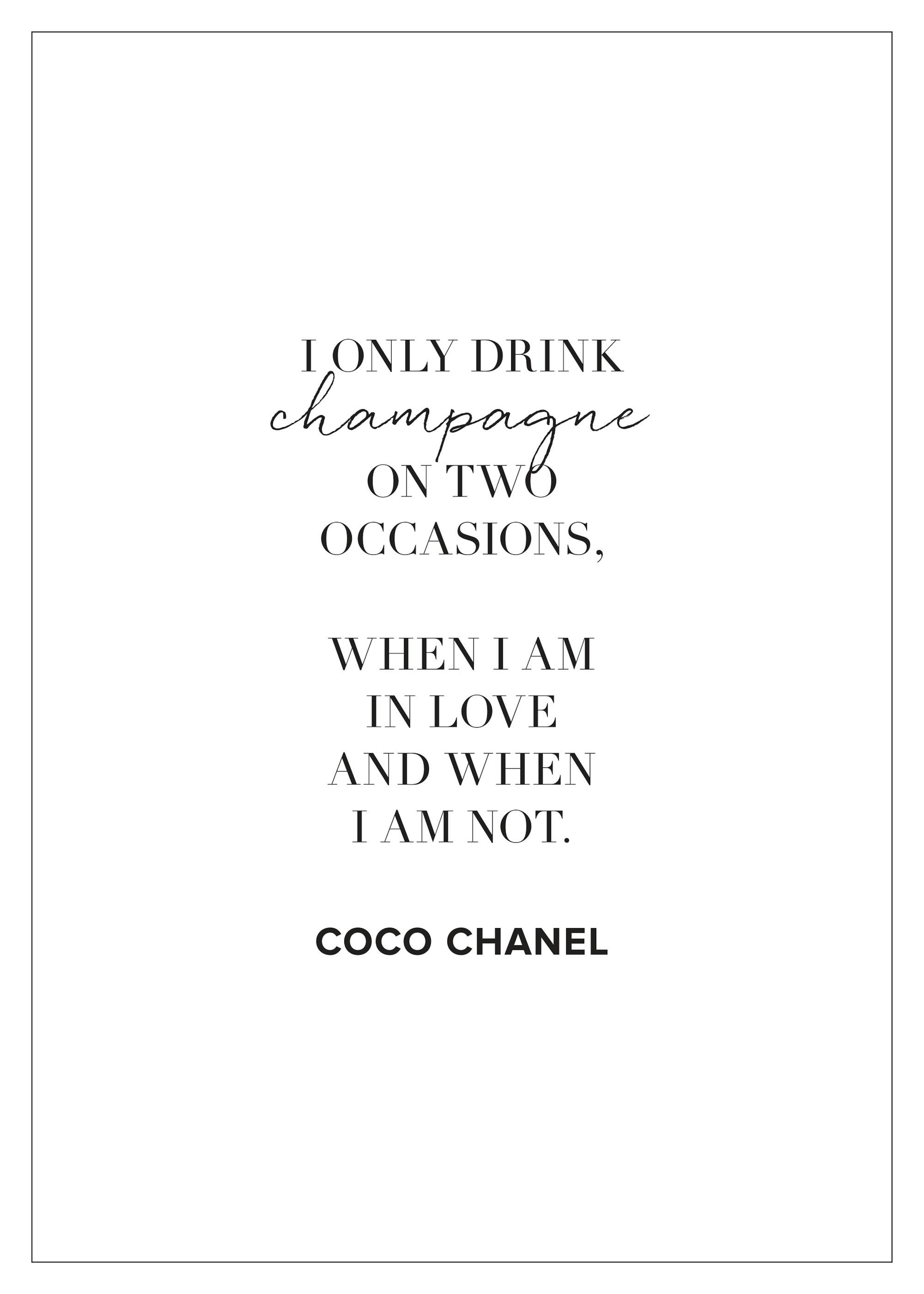 Champagne Coco Chanel Poster 0