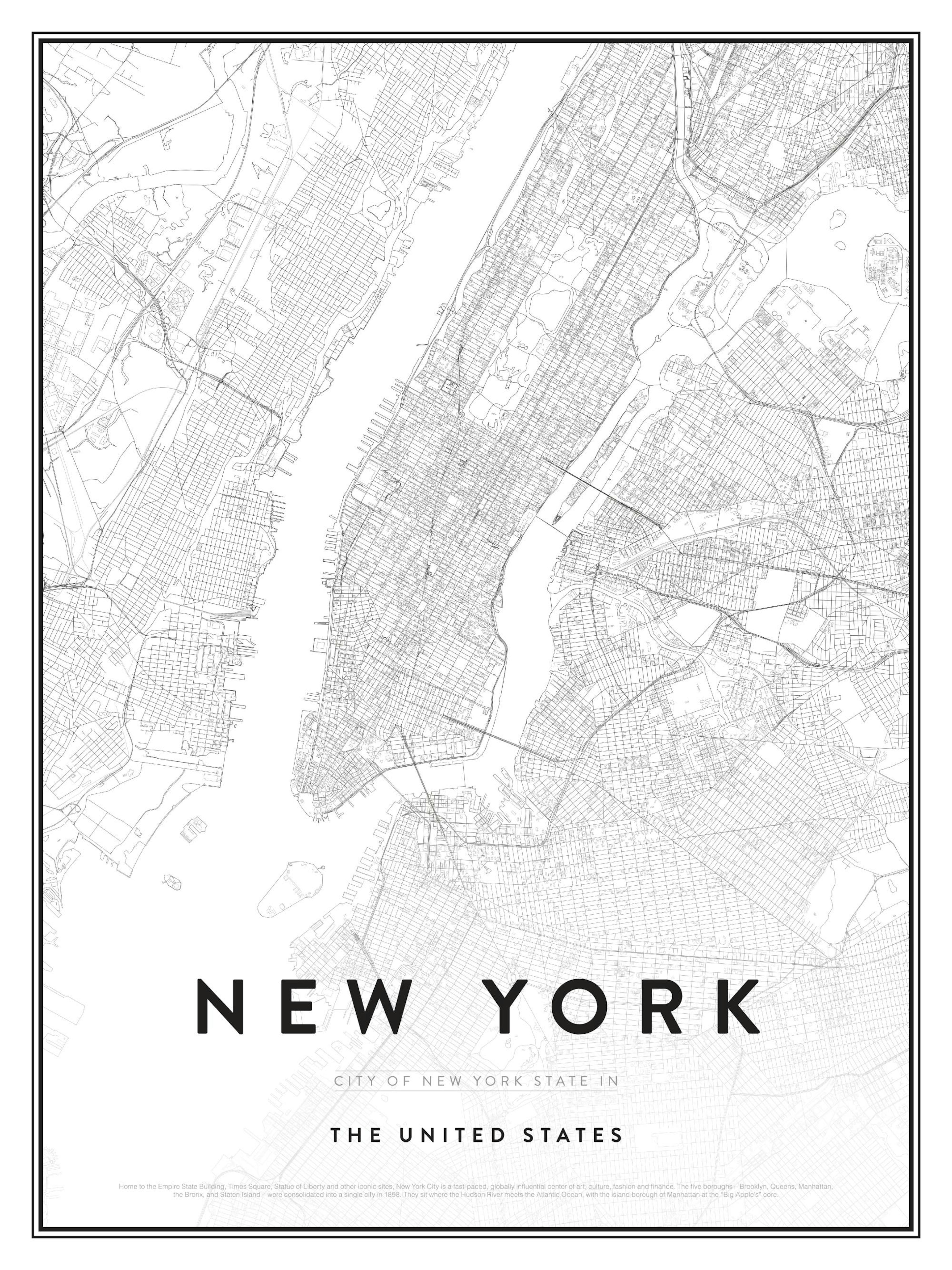Map of New York Poster thumbnail
