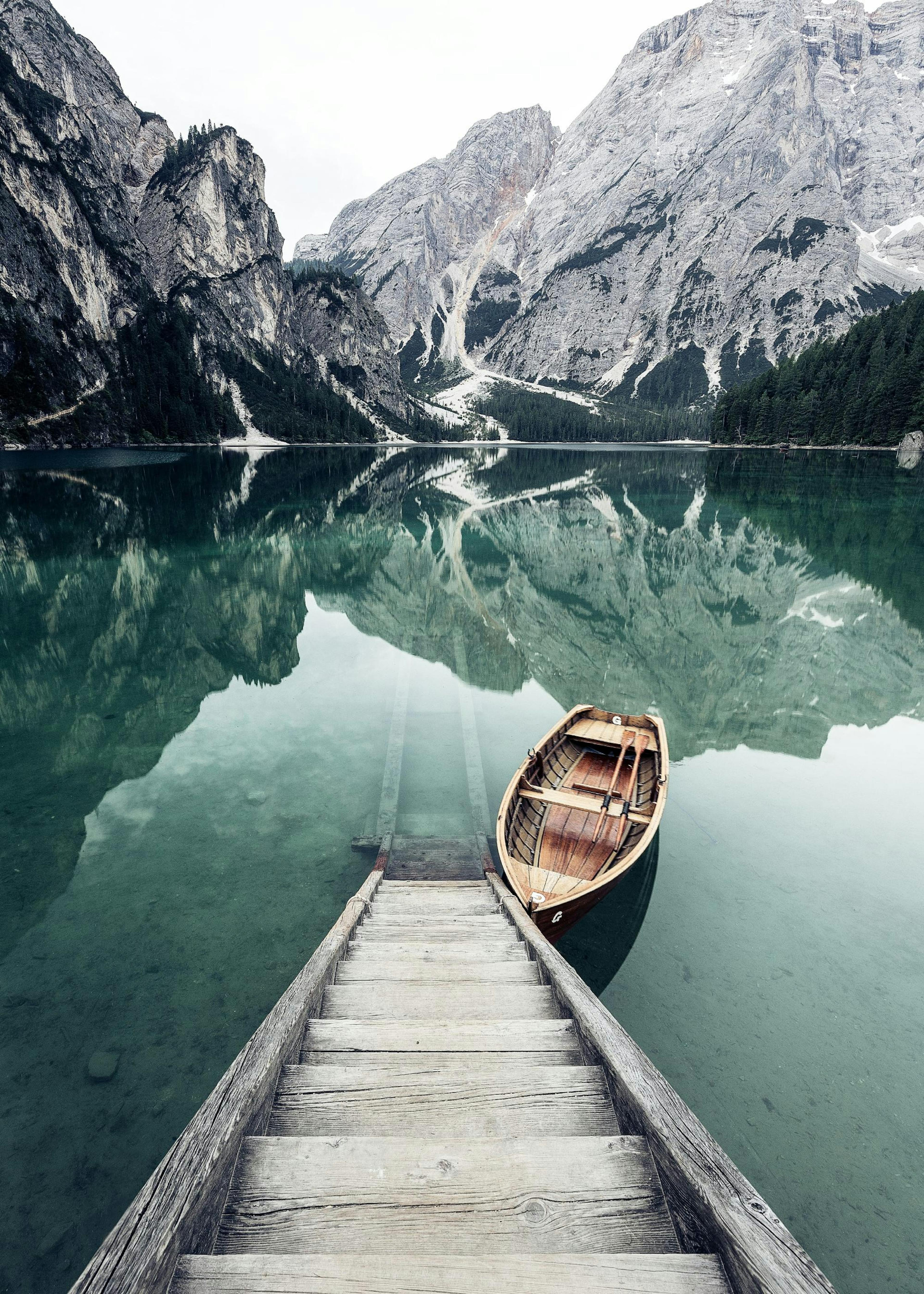 Boat in the lake Poster 0