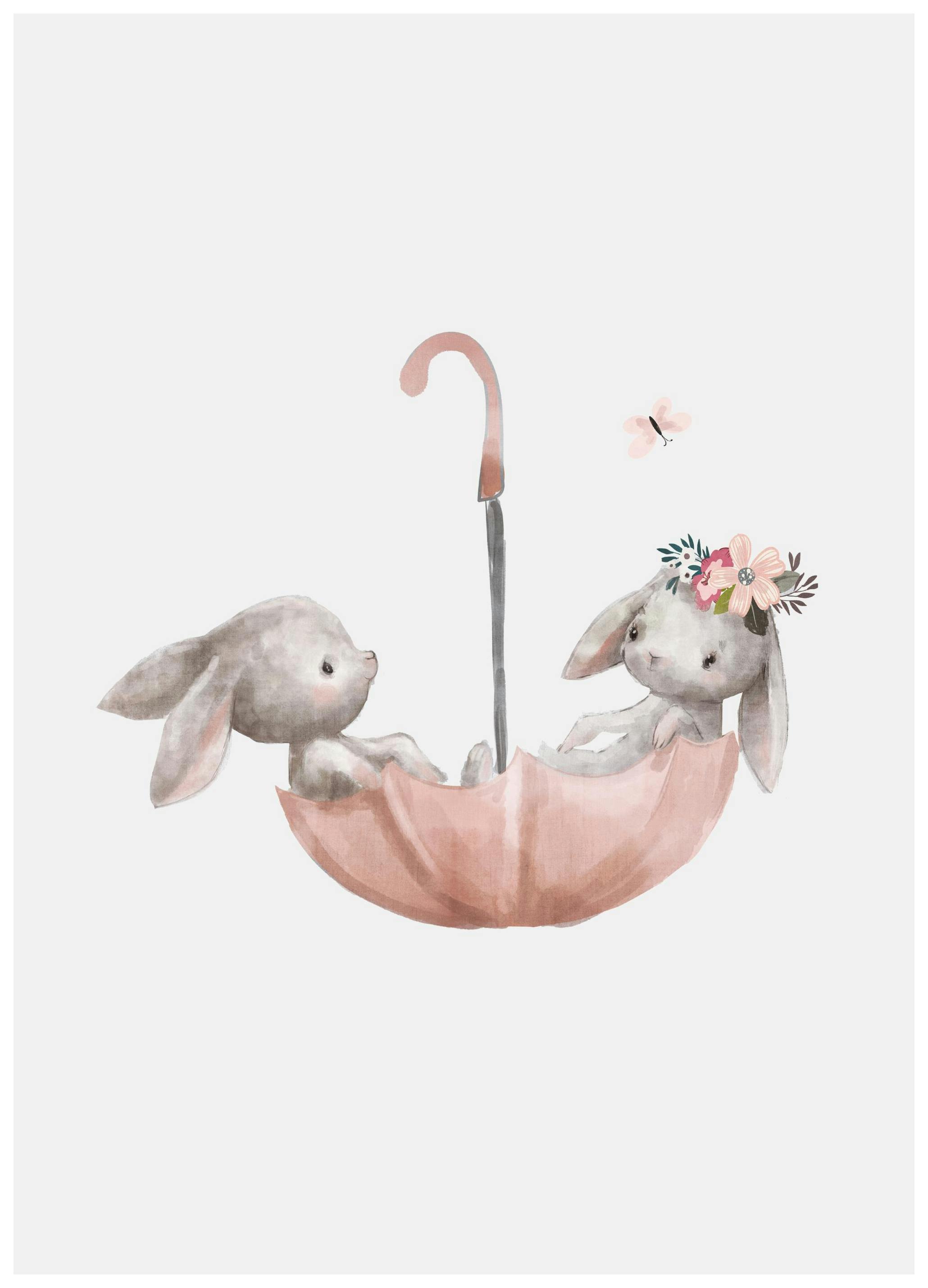 Bunnies Umbrella Poster (50x70 cm) - Poster Store
