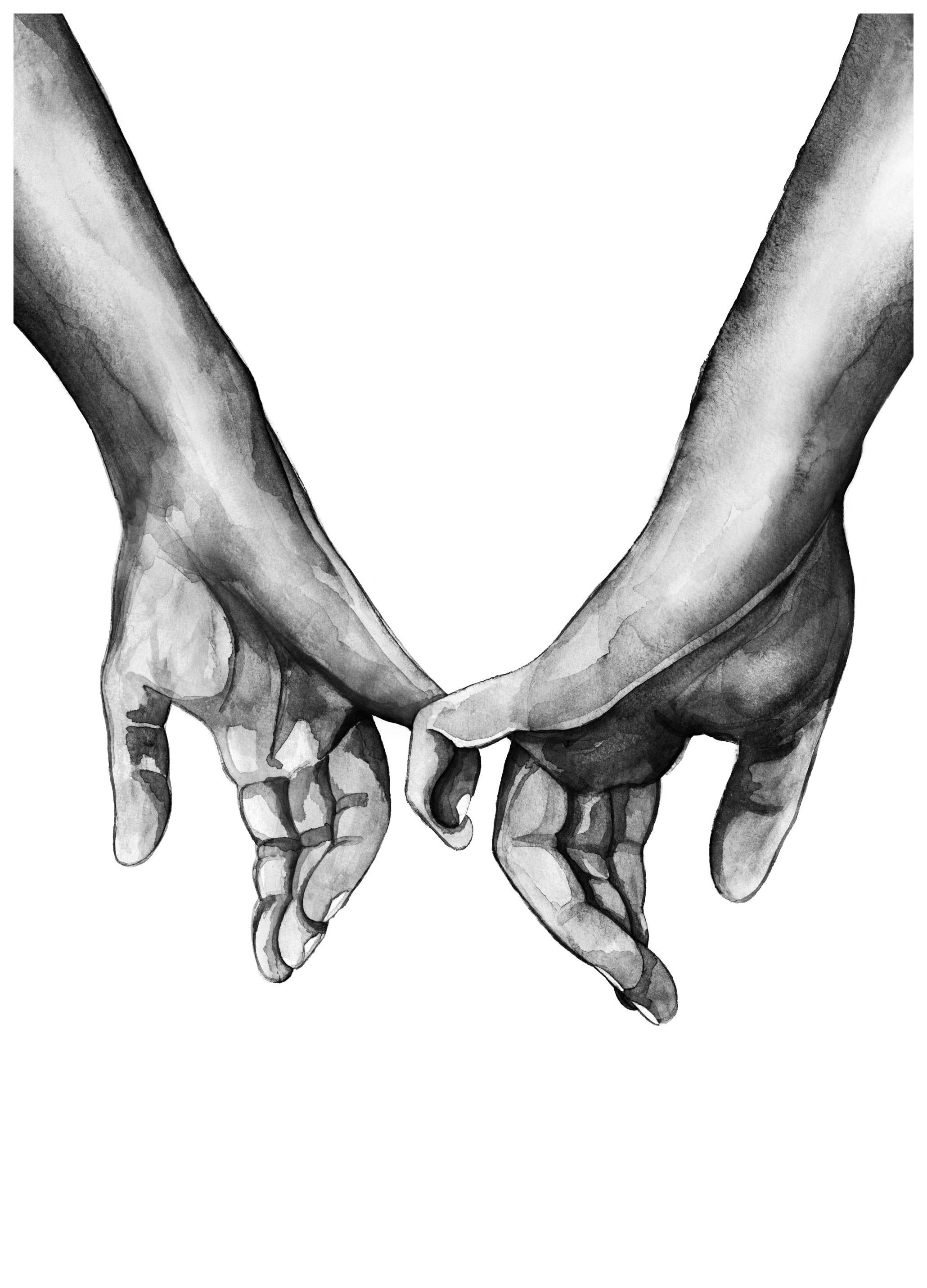 Watercolour Hands Poster (50x50 cm) - Poster Store